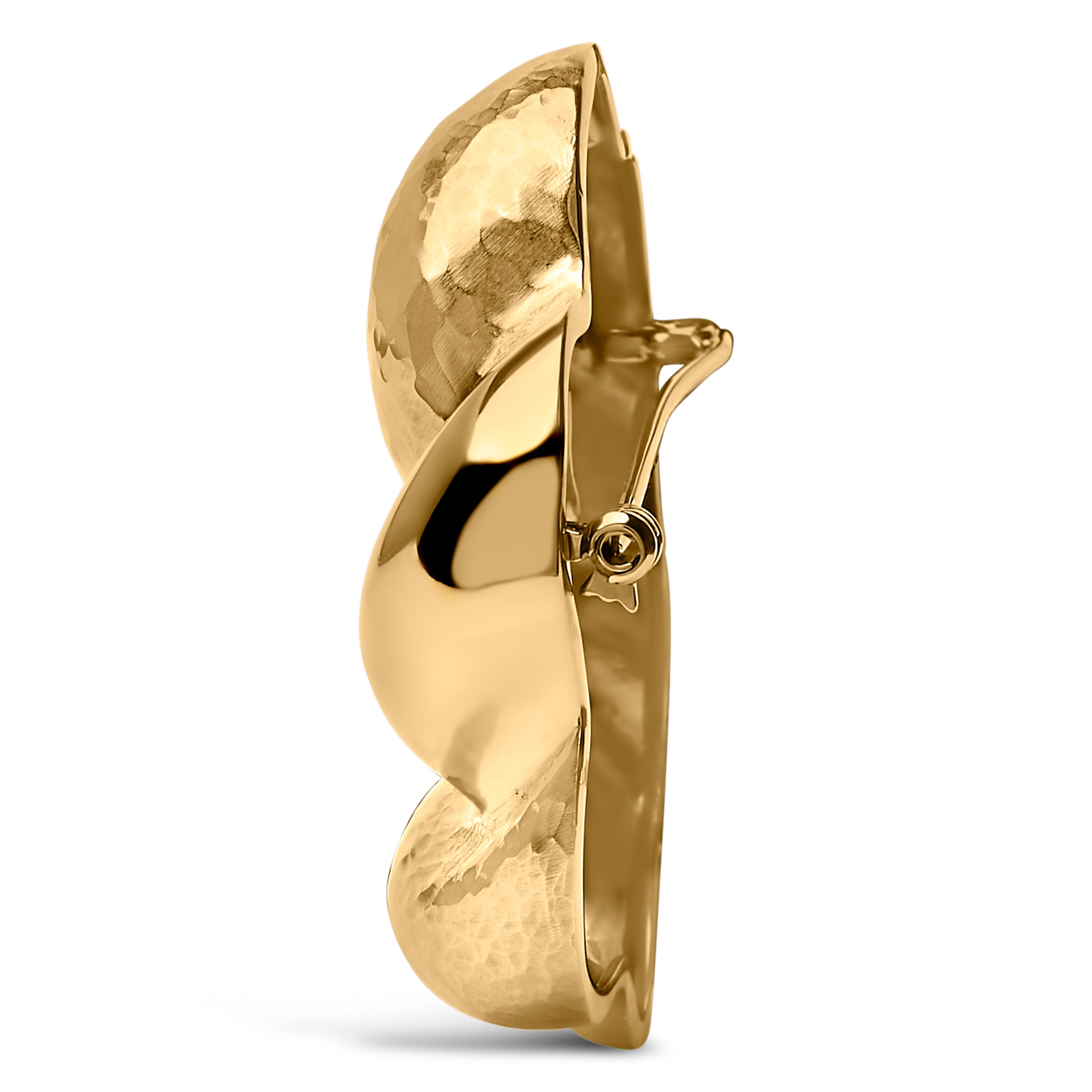 18K Yellow Gold Sculpted Knot Brooch on sale at MyriadMart