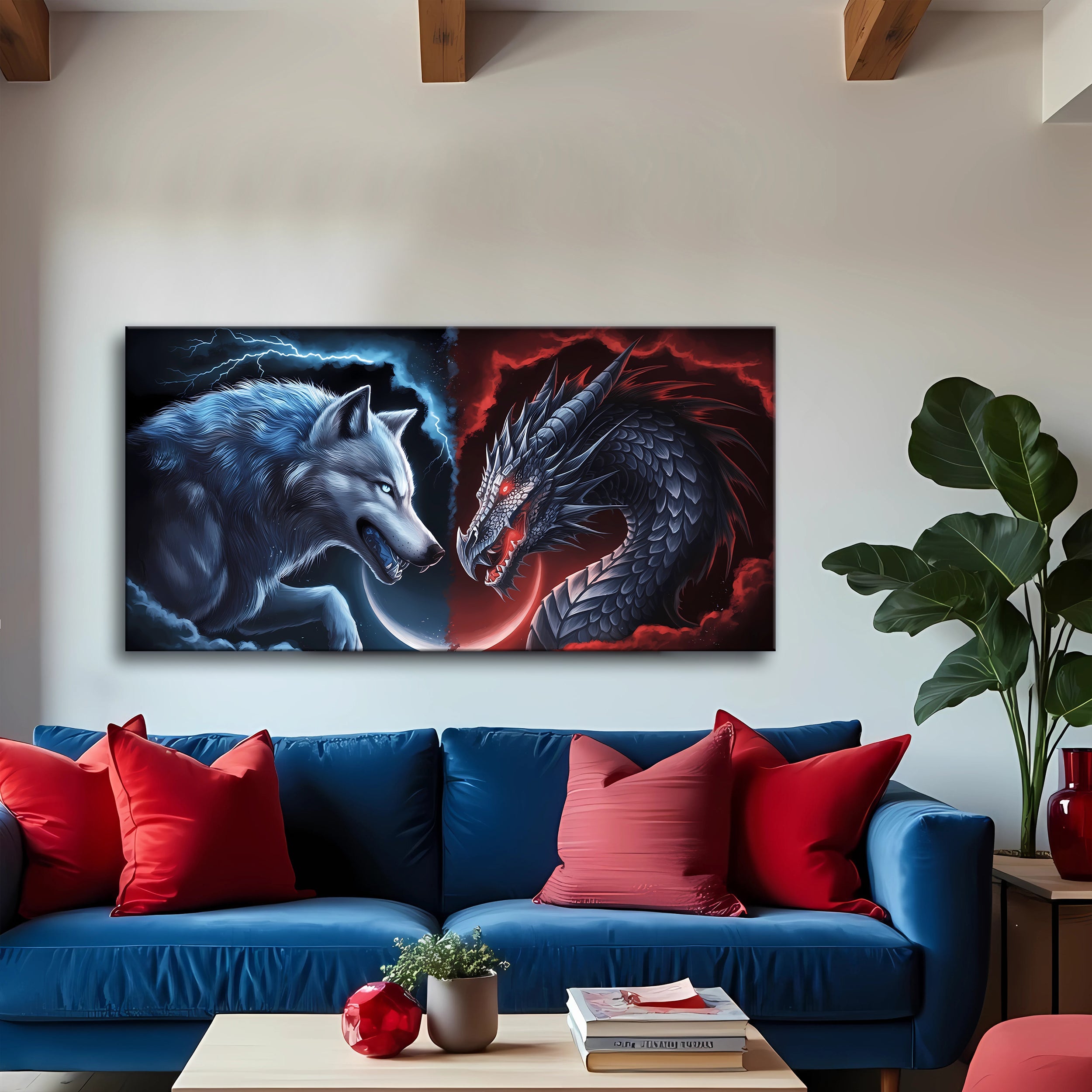 3D Dragon and Wolf Wall Art on sale at MyriadMart