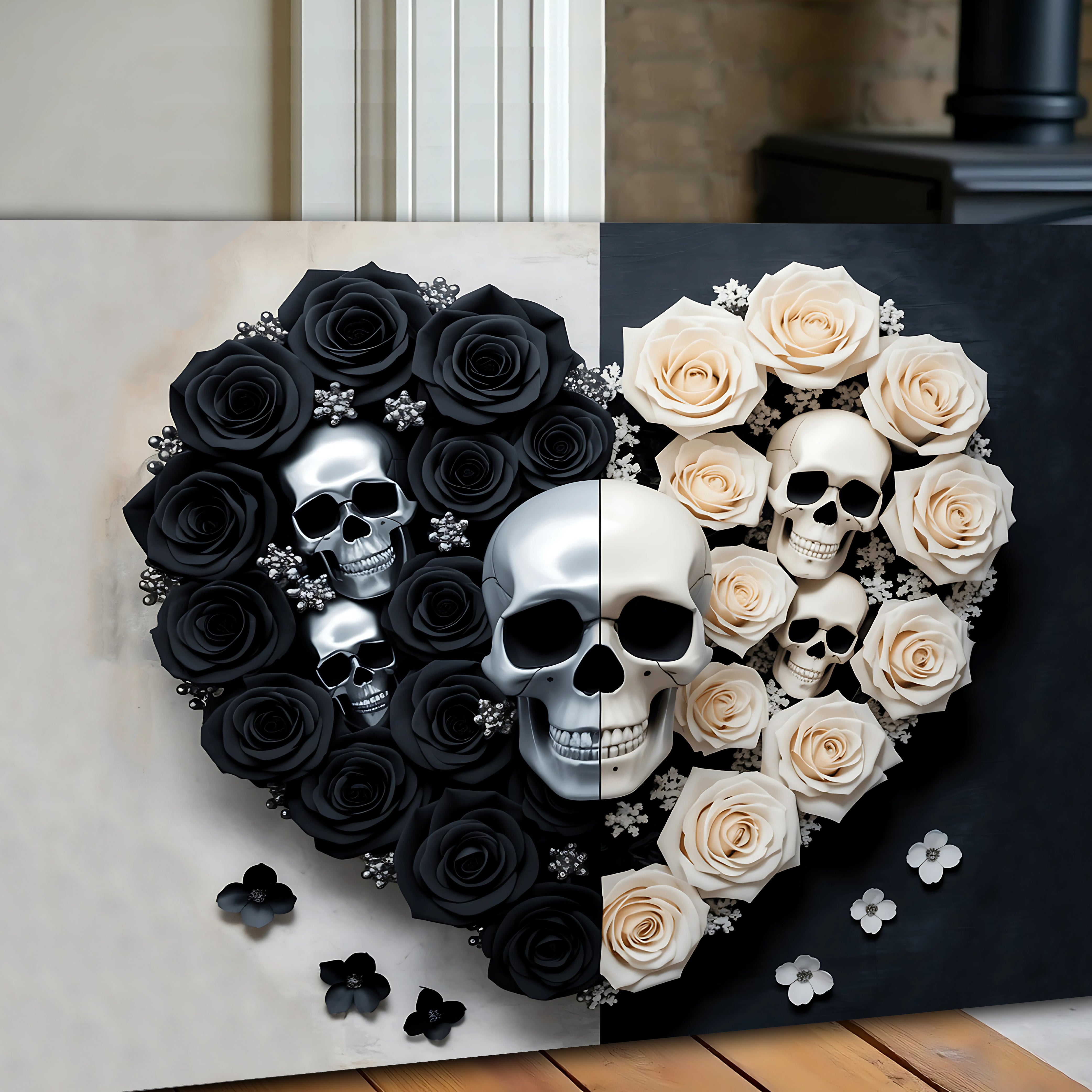 Skull and Flowers Wall Art XIII on sale at MyriadMart