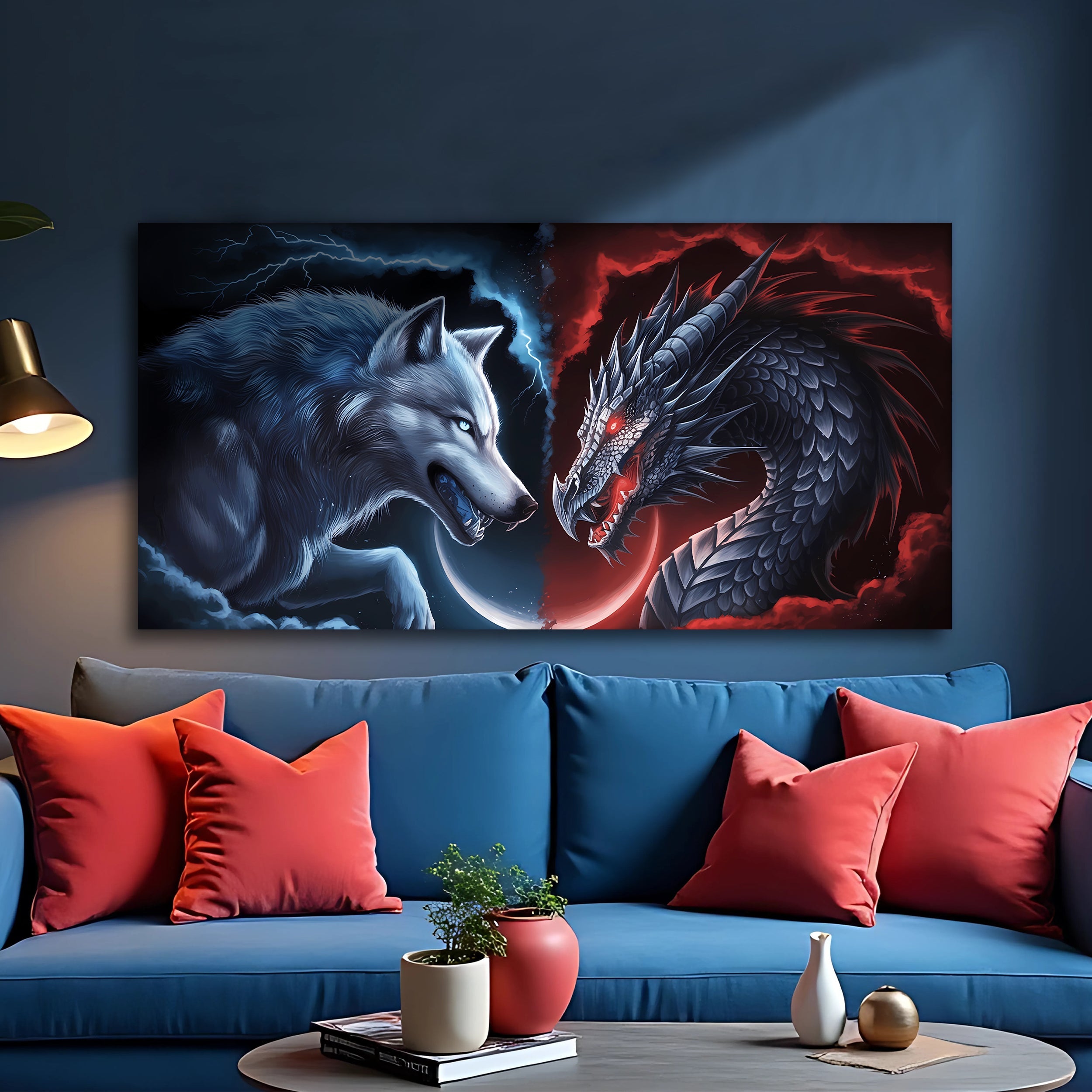 3D Dragon and Wolf Wall Art on sale at MyriadMart