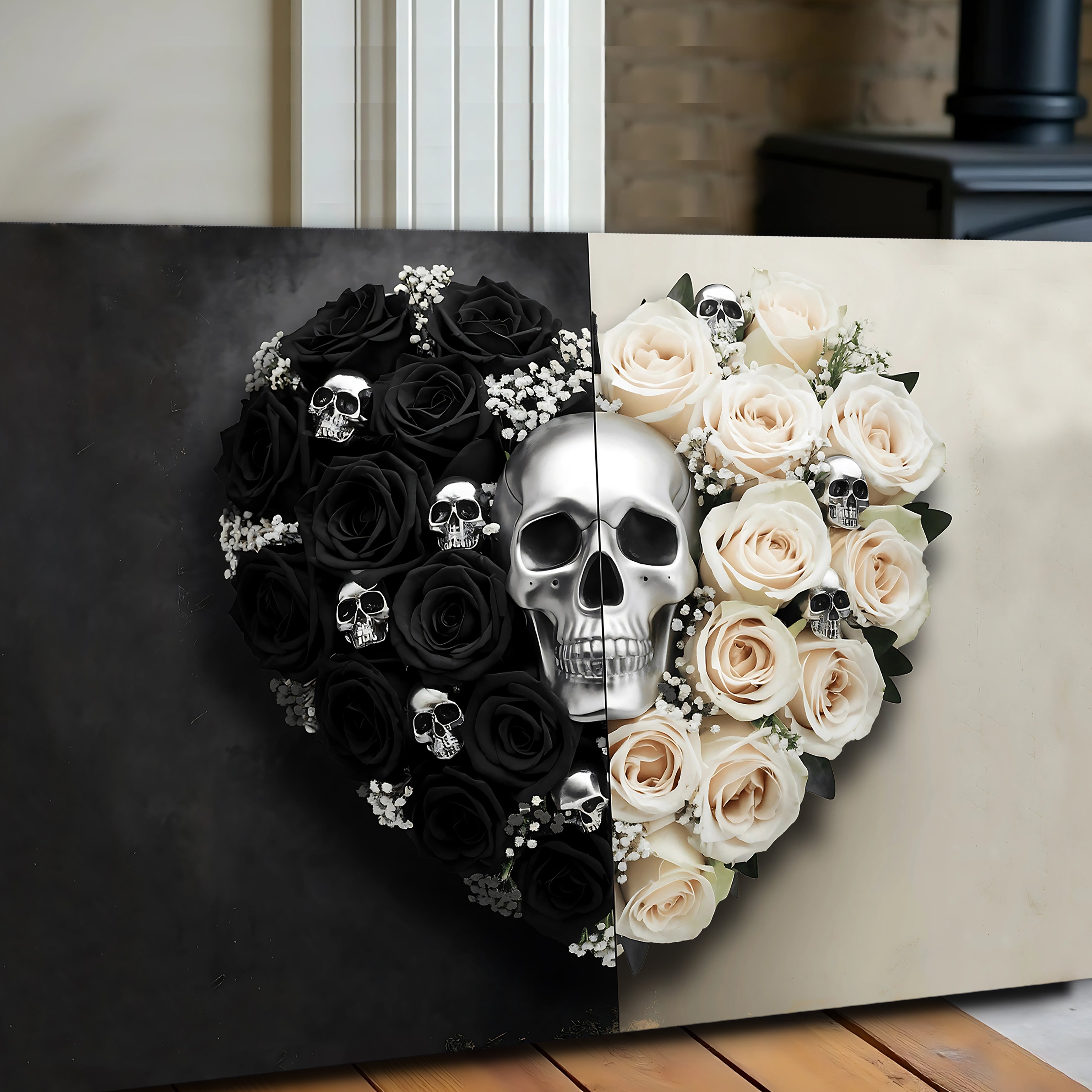 Skull and Flowers Wall Art XII on sale at MyriadMart