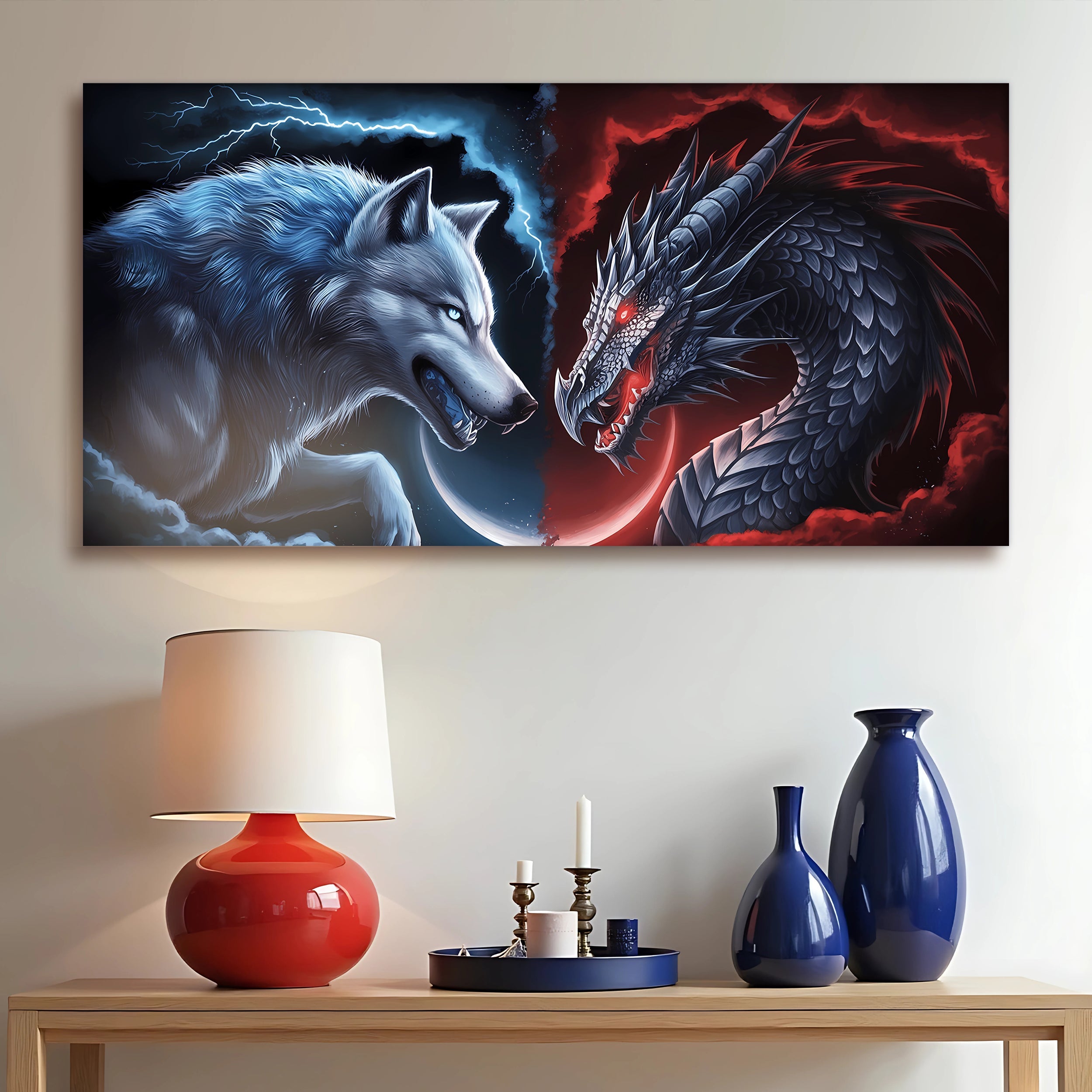 3D Dragon and Wolf Wall Art on sale at MyriadMart