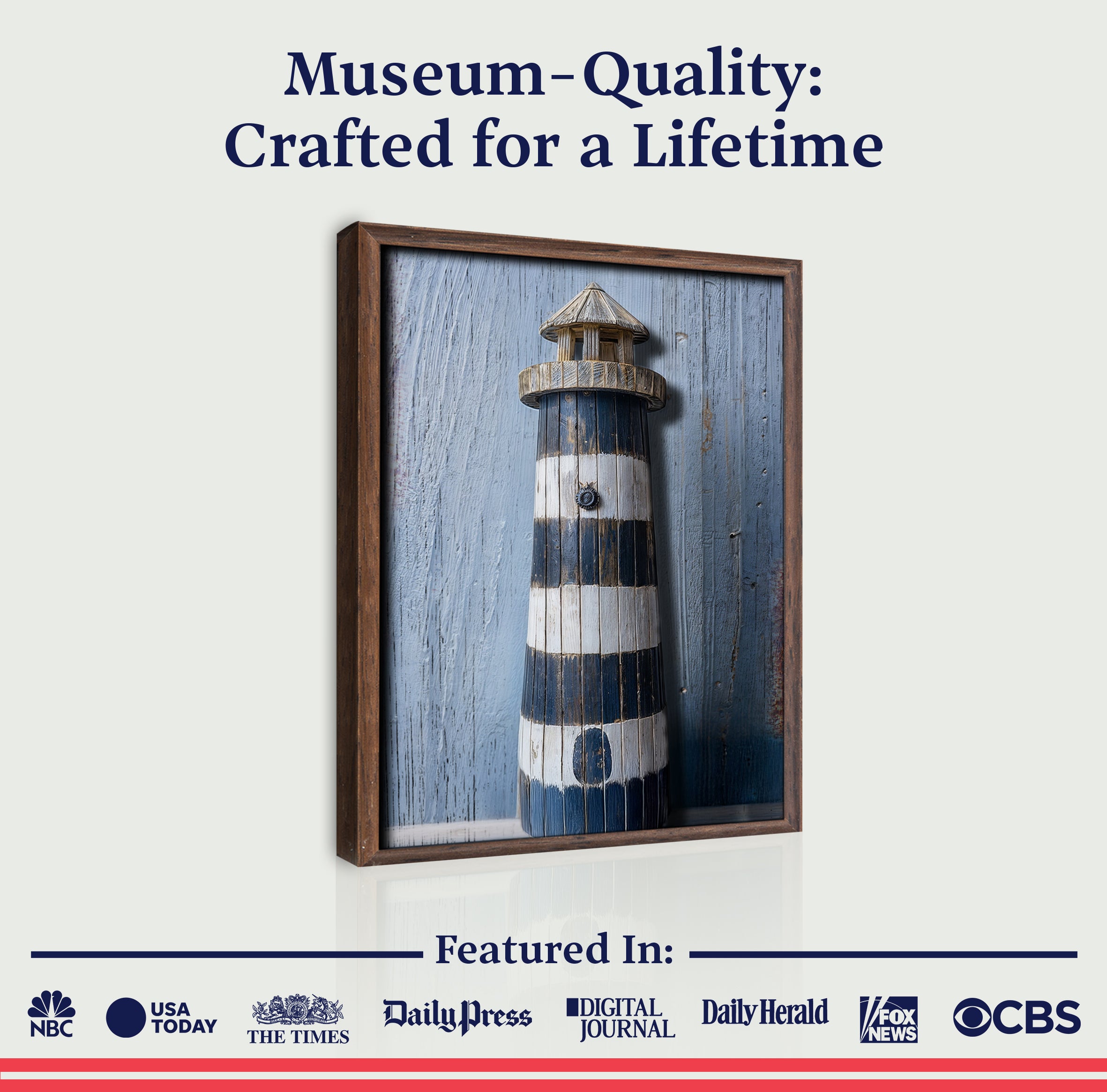 Wooden Lighthouse Coastal Wall Art on sale at MyriadMart