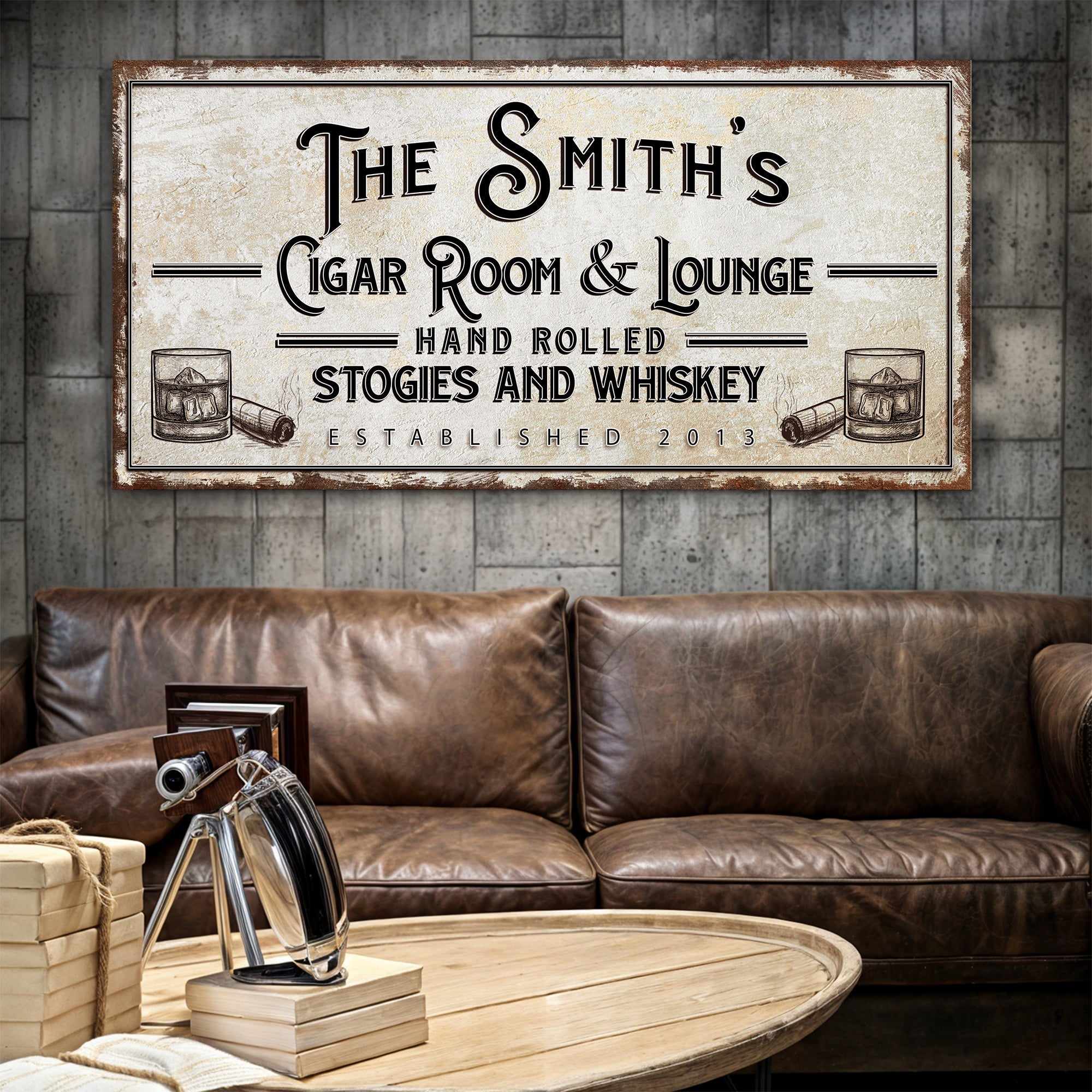 Personalized Cigar Room and Lounge Sign II on sale at MyriadMart