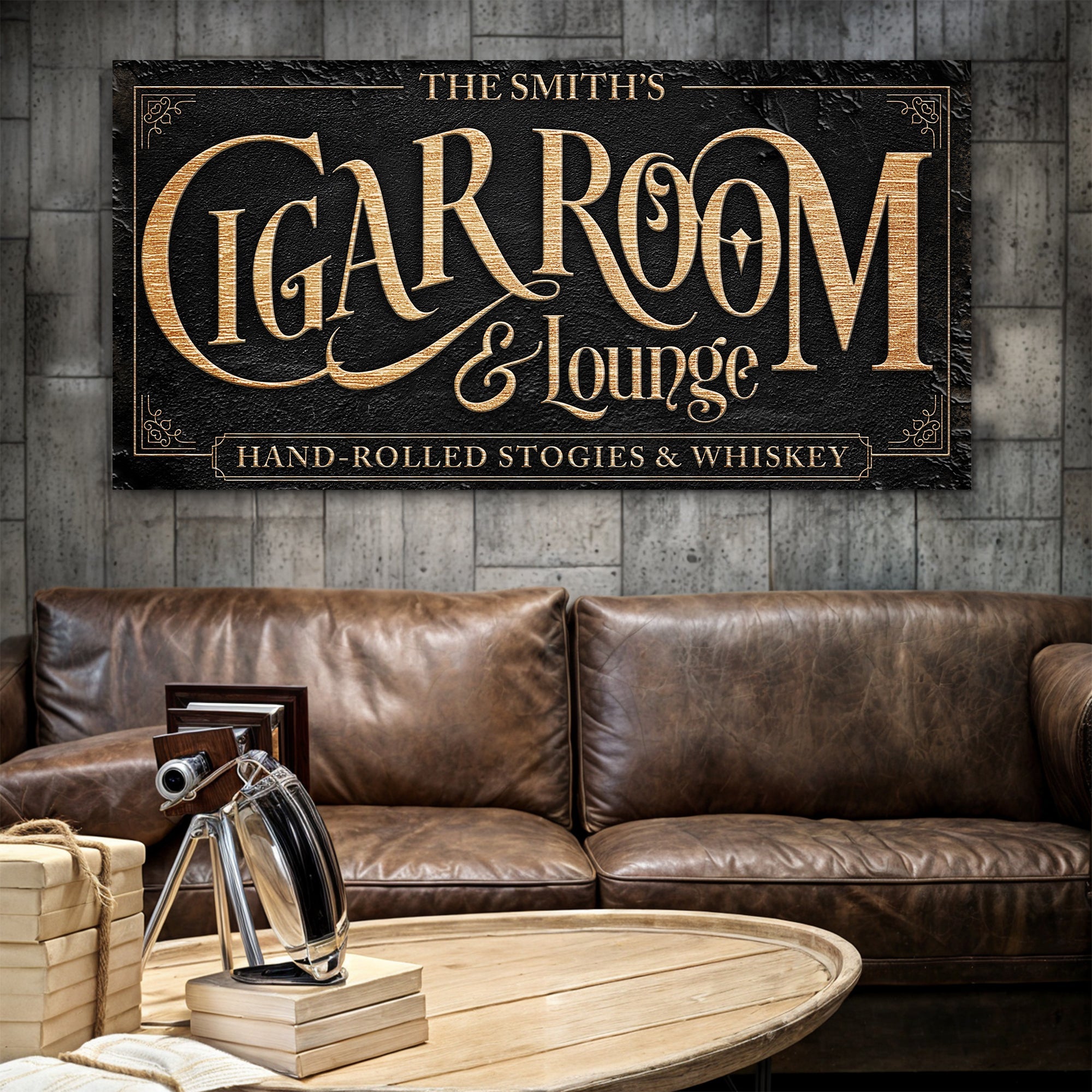 Personalized Cigar Room and Lounge Sign on sale at MyriadMart