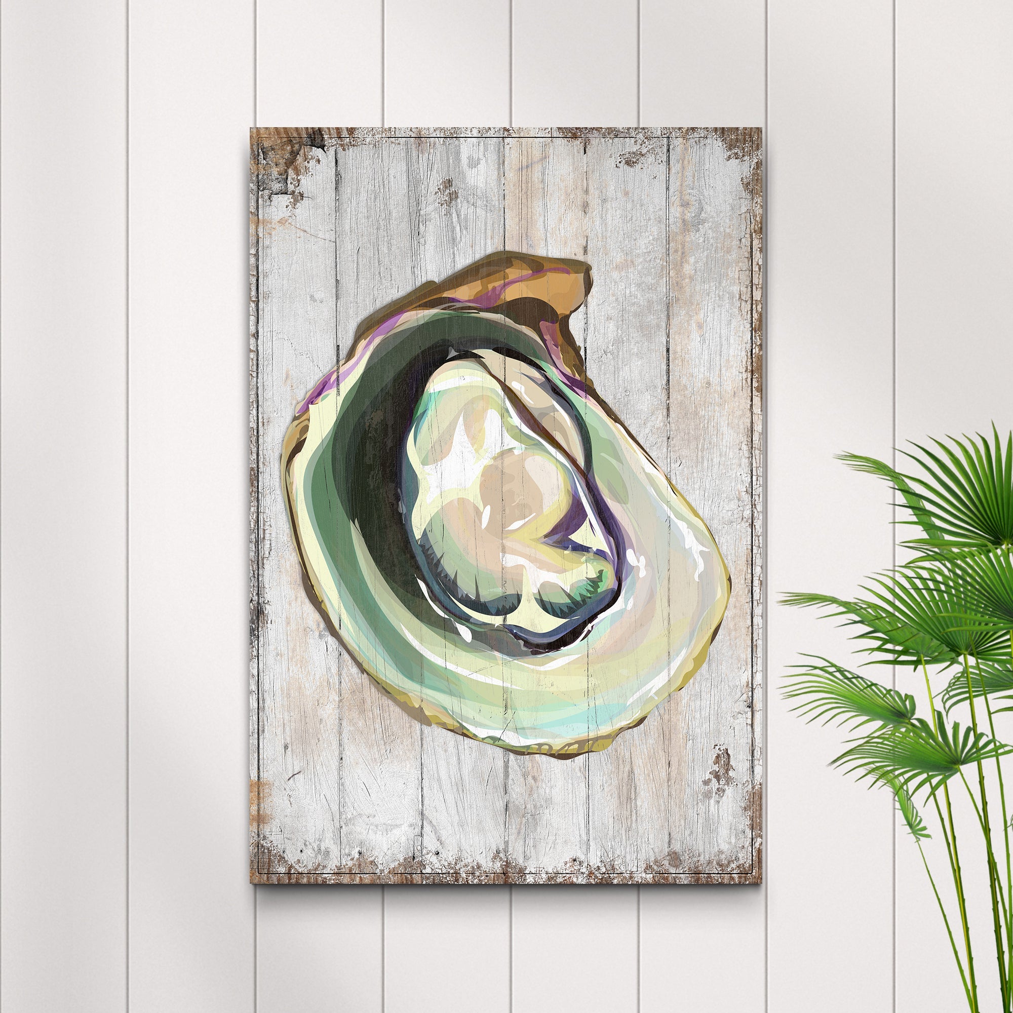 Oyster Shell Coastal Portrait Canvas Wall Art on sale at MyriadMart