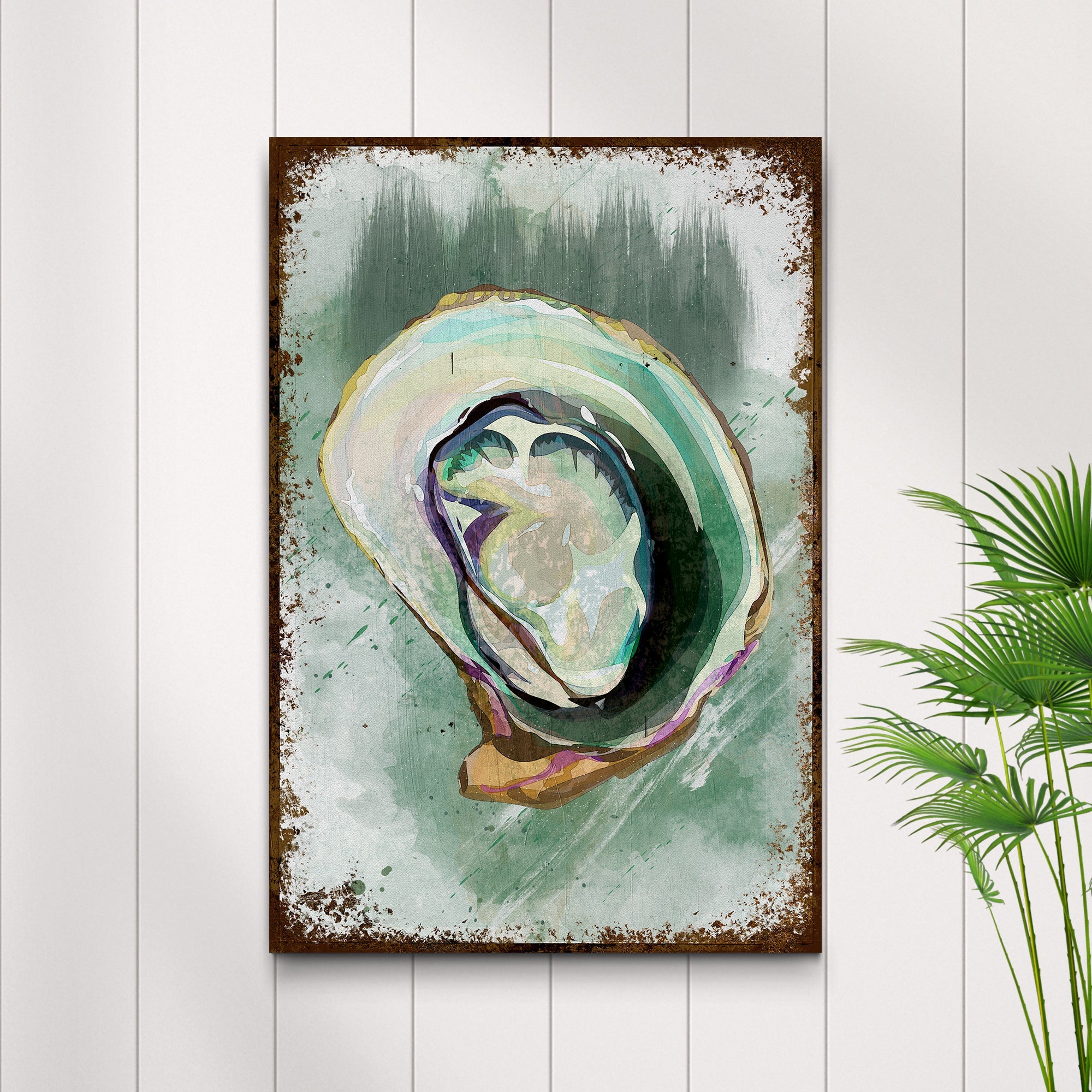 Oyster Shell Abstract Portrait Canvas Wall Art on sale at MyriadMart