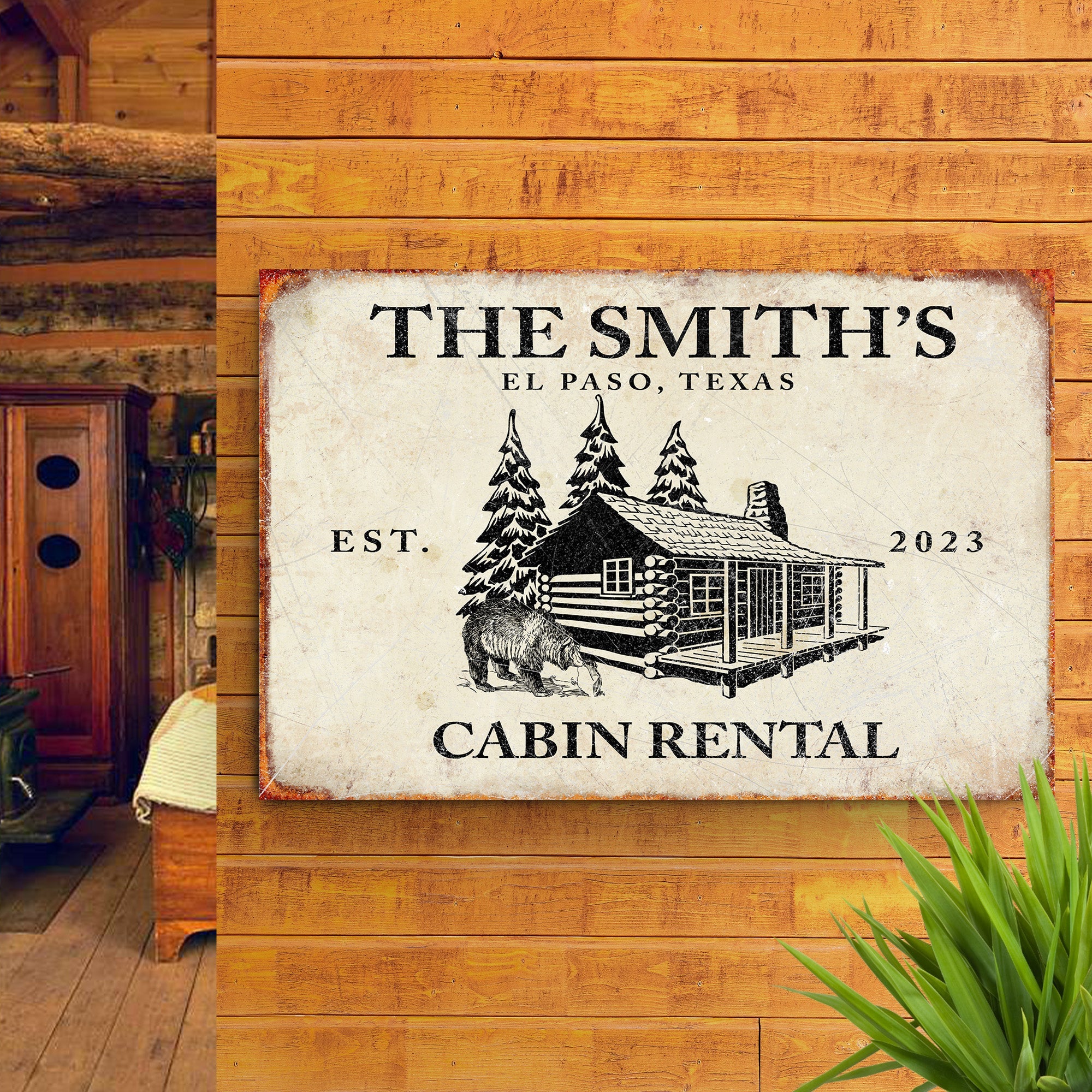 Bear Cabin Sign II on sale at MyriadMart