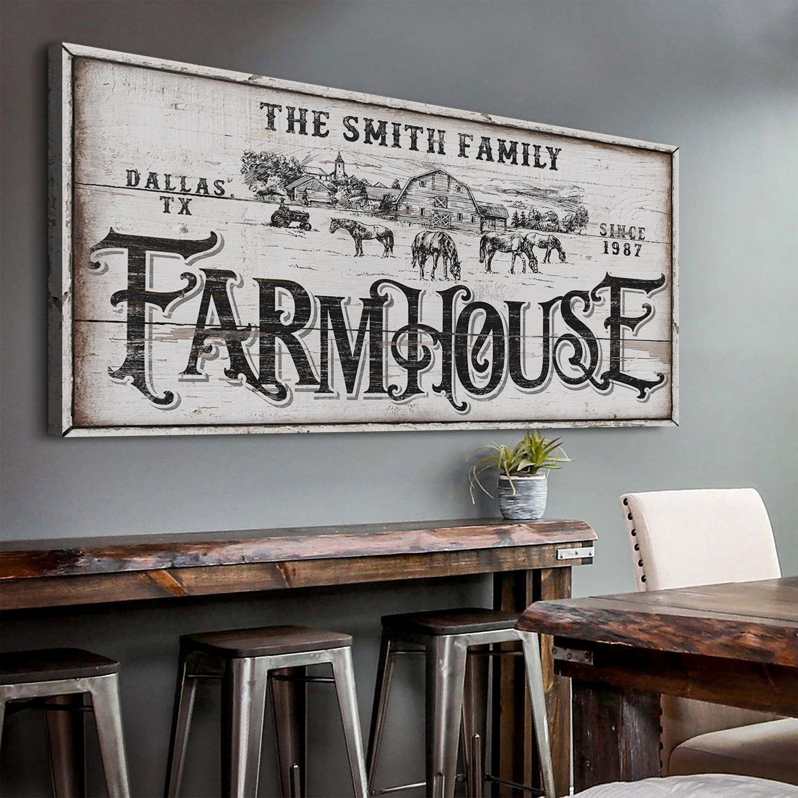 Personalized Farmhouse Sign IV on sale at MyriadMart