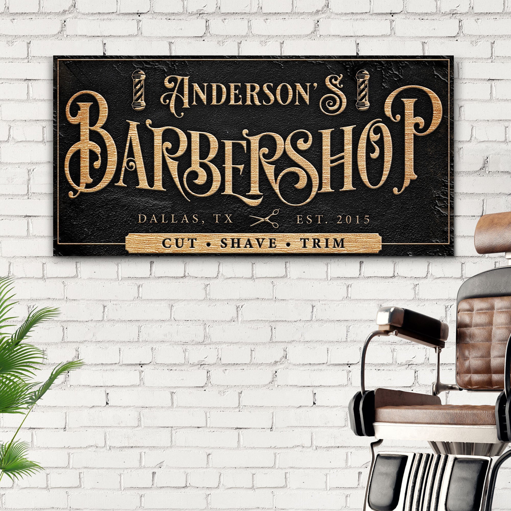 Personalized Barbershop Sign on sale at MyriadMart
