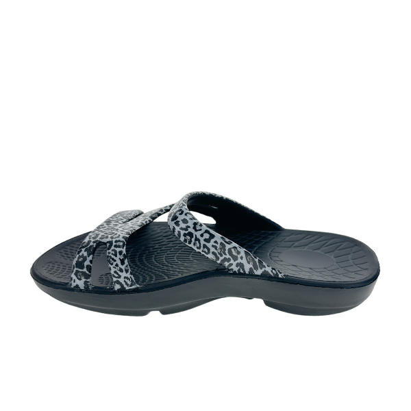 Sovella Active Recovery Sandals Women's PF Slide Black/Leopard on sale at MyriadMart