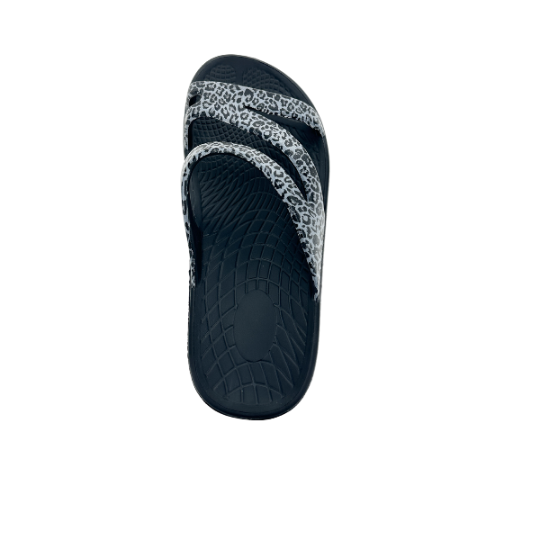 Sovella Active Recovery Sandals Women's PF Slide Black/Leopard on sale at MyriadMart