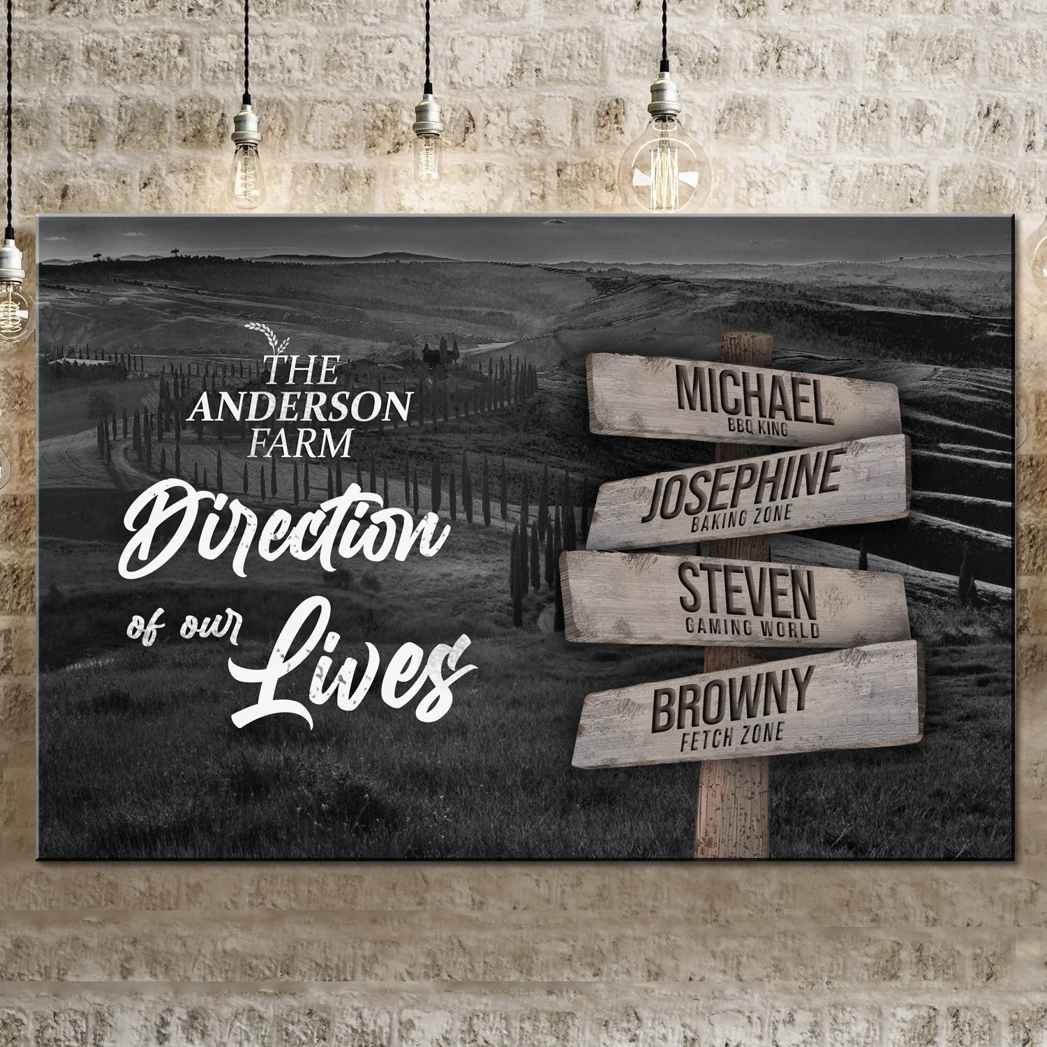 Direction Of Our Lives Family Farm Names Sign on sale at MyriadMart