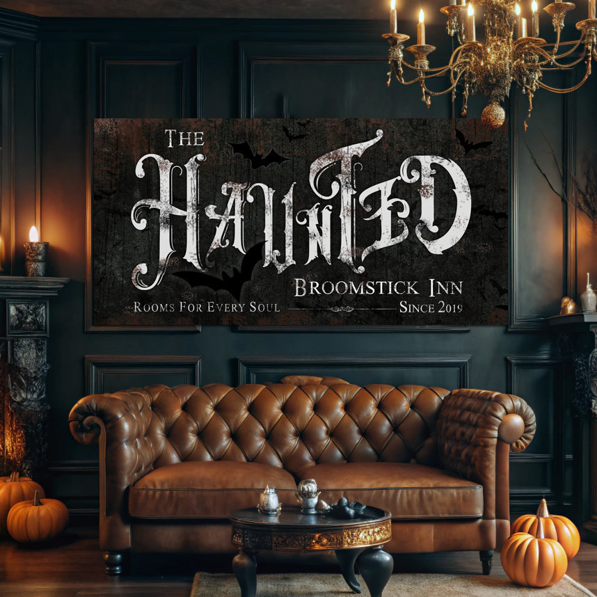 The Haunted Broomstick Inn Halloween Sign III on sale at MyriadMart