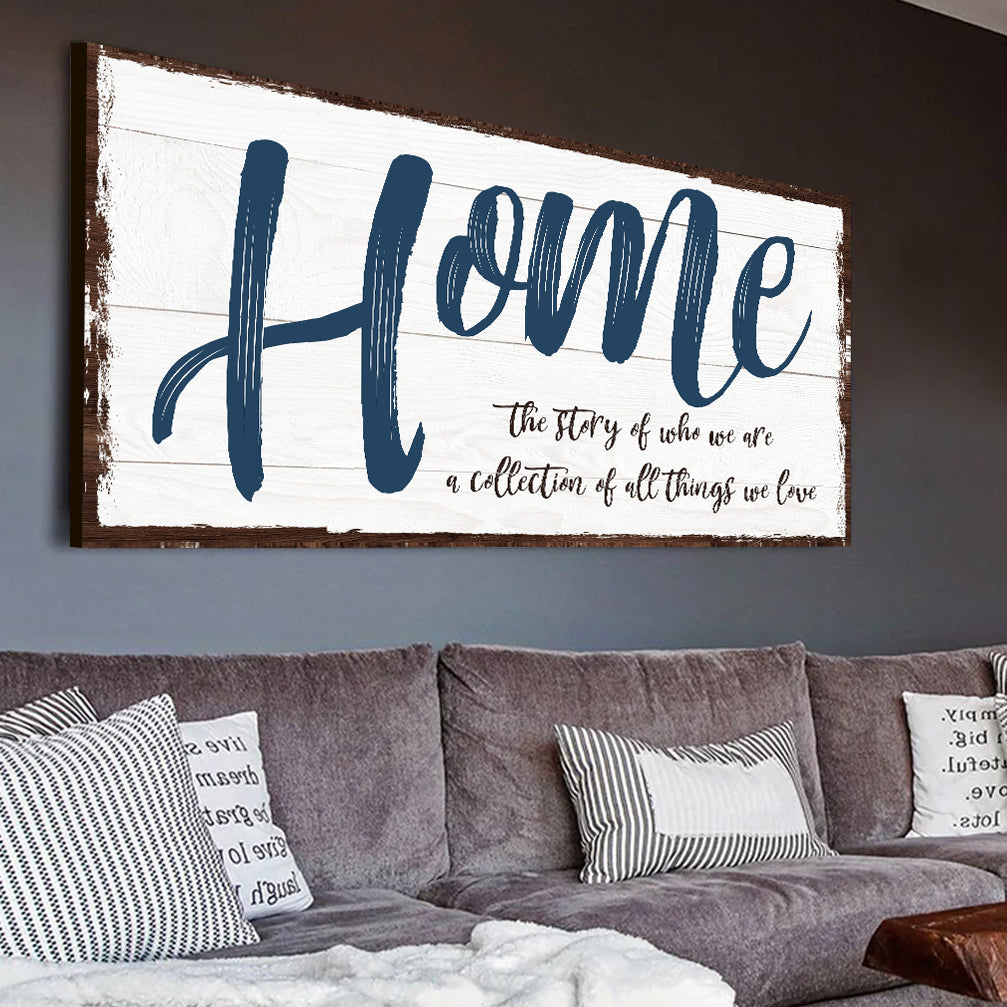Home The Story of Who We Are Family Sign II on sale at MyriadMart