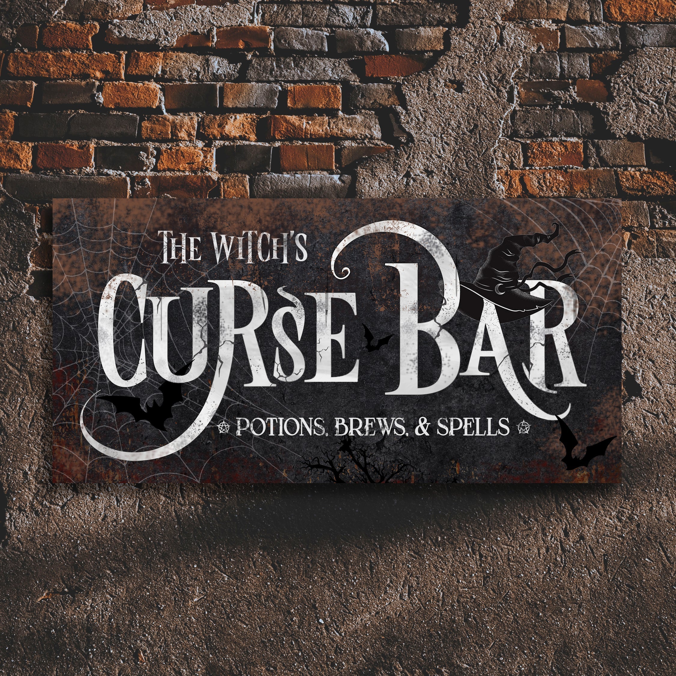 The Witch's Curse Bar Halloween Sign III on sale at MyriadMart