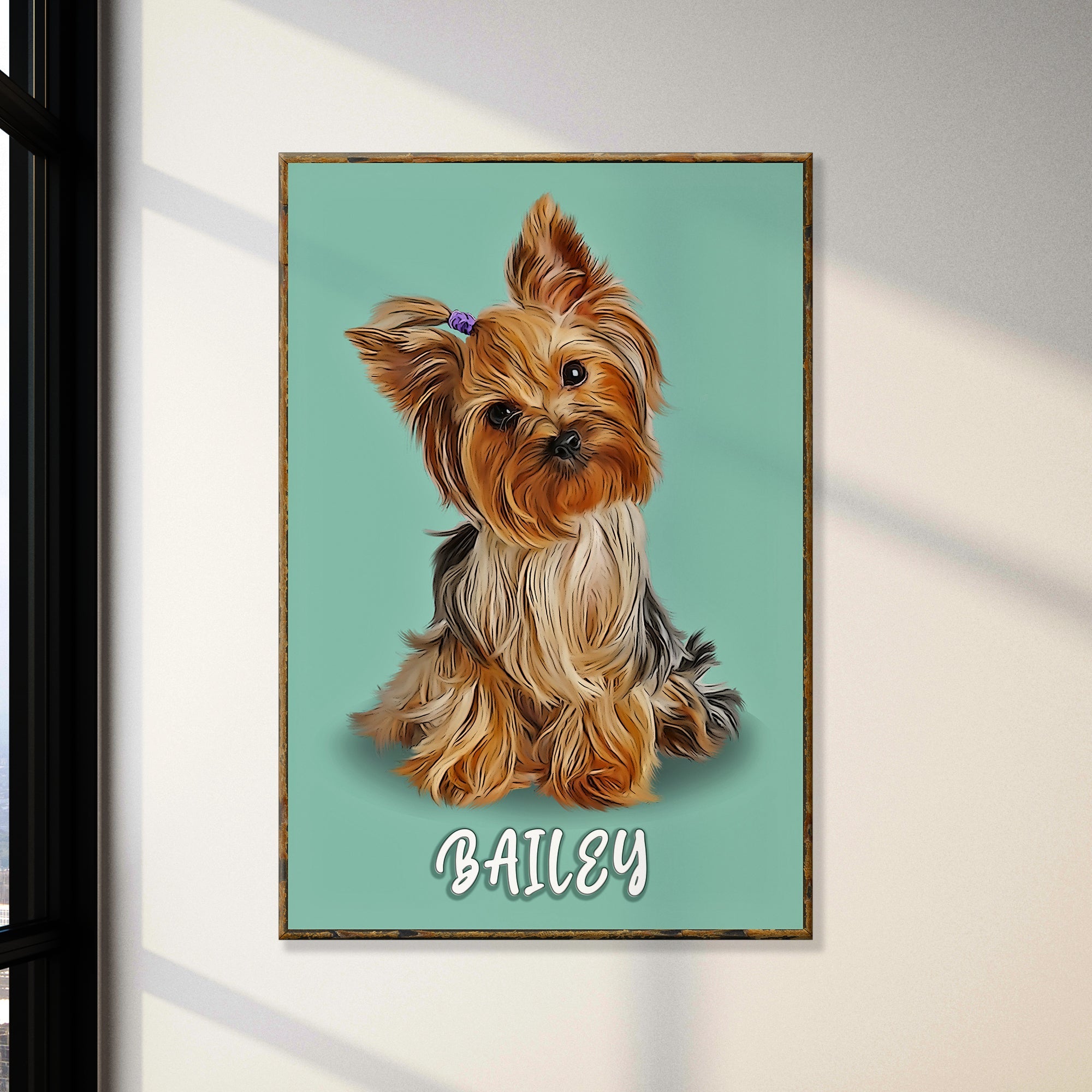 Pet Pastel Portrait- Yorkshire Terrier Sign on sale at MyriadMart