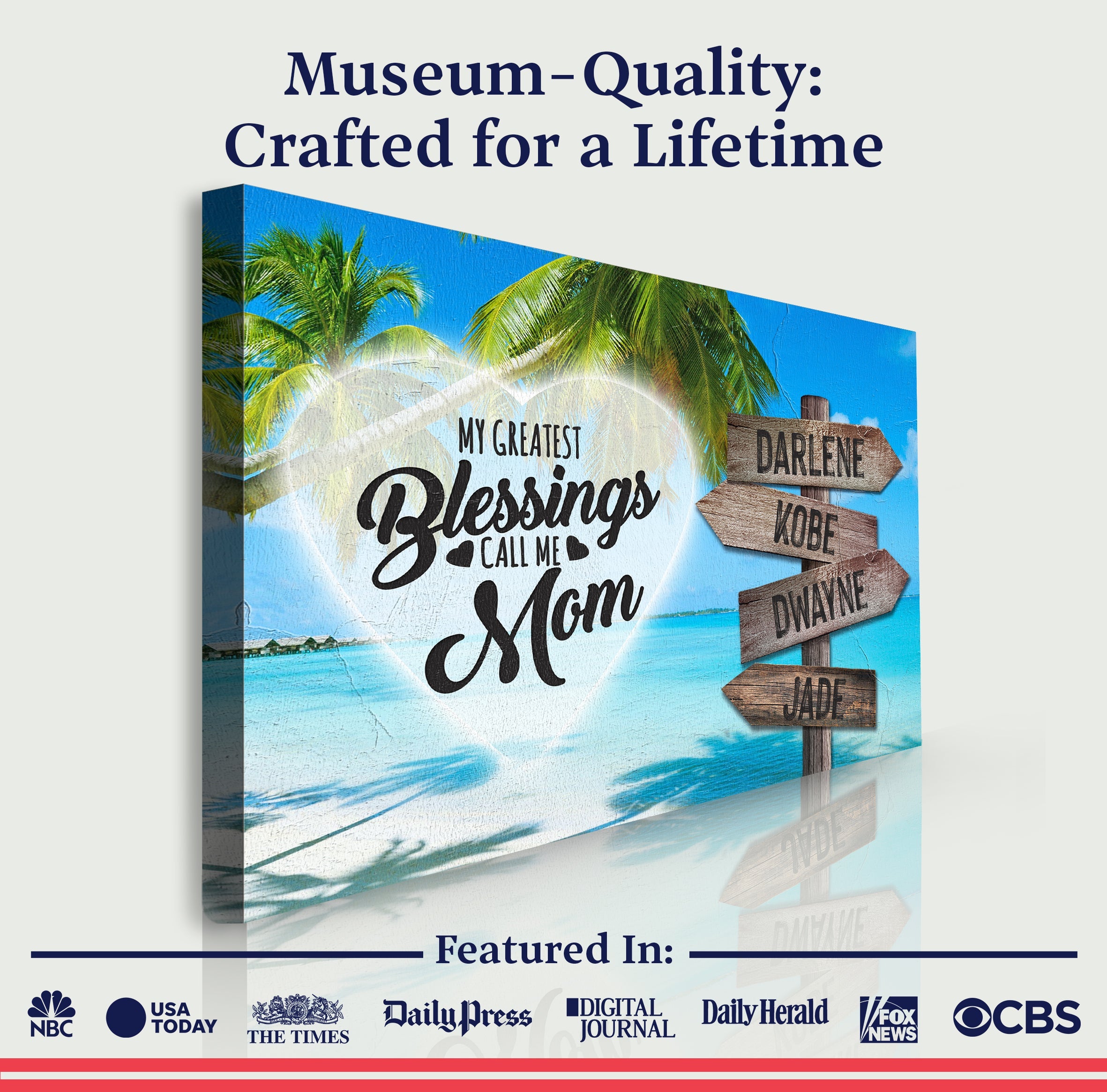 Mother's Day Sign My Greatest Blessings Call Me Mom on sale at MyriadMart