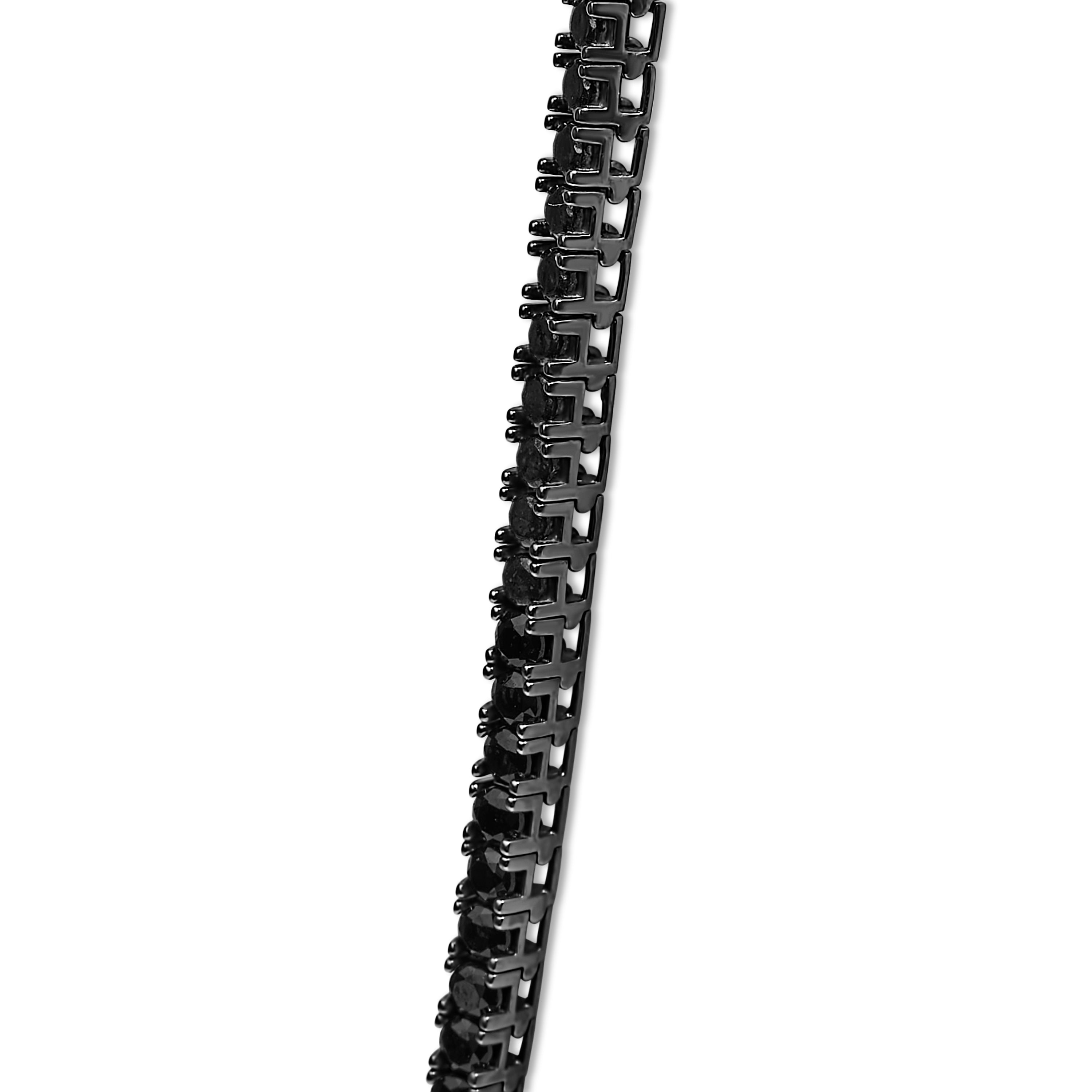 Men's Sterling Silver Black Onyx Tennis Necklace on sale at MyriadMart