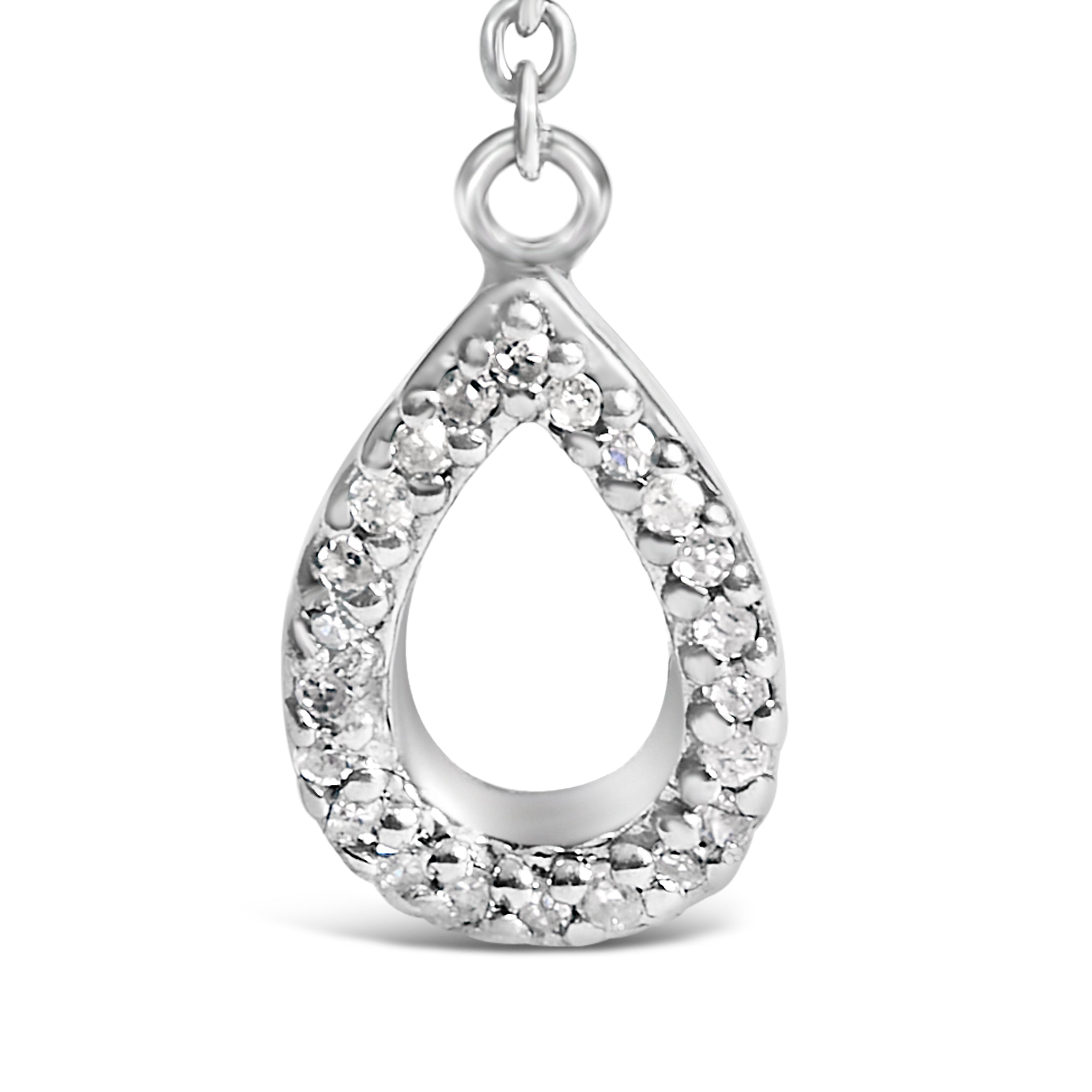 Sterling Silver Created Blue Sapphire and Diamond Accent Y Necklace on sale at MyriadMart