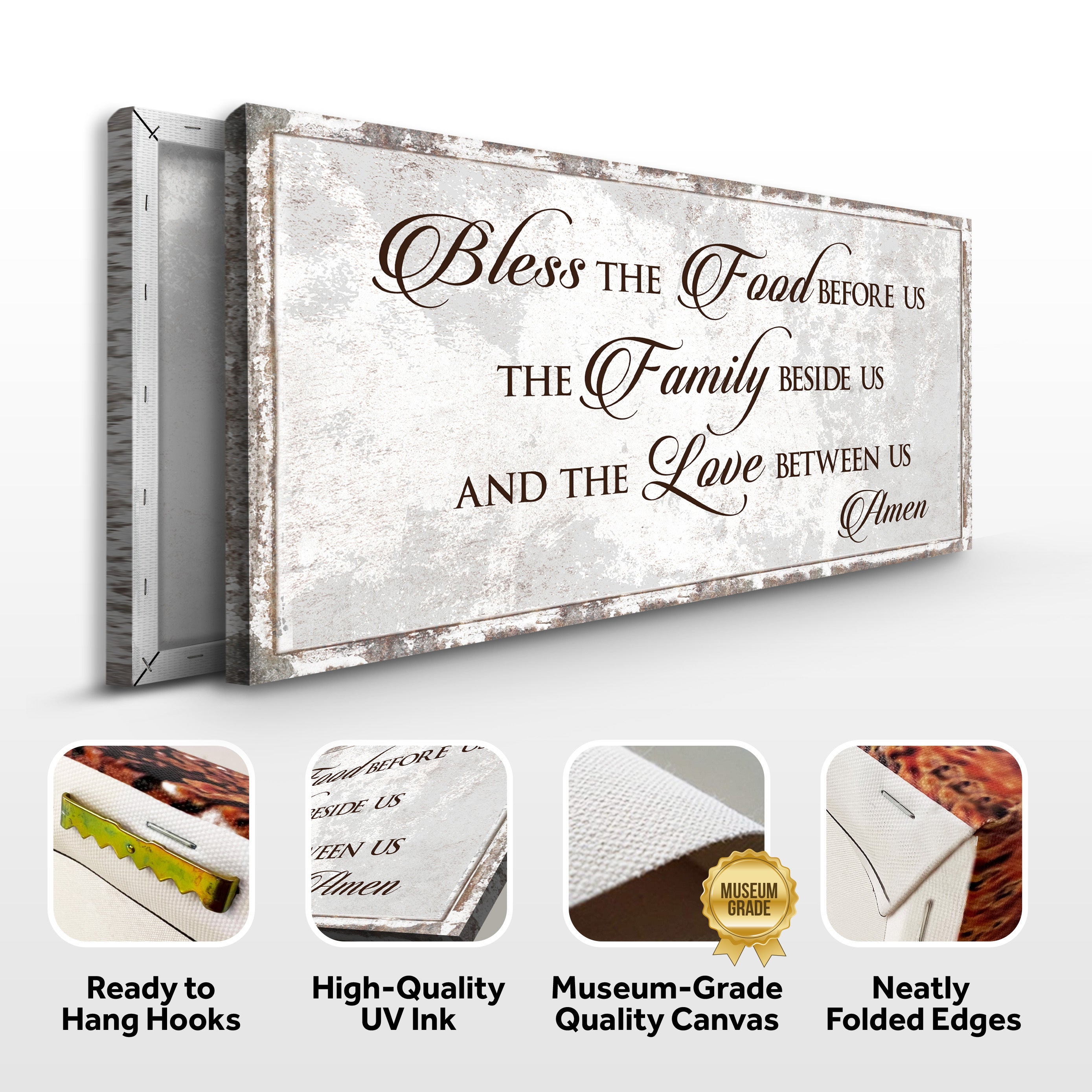 Bless Our Food, Family, And Love Sign on sale at MyriadMart