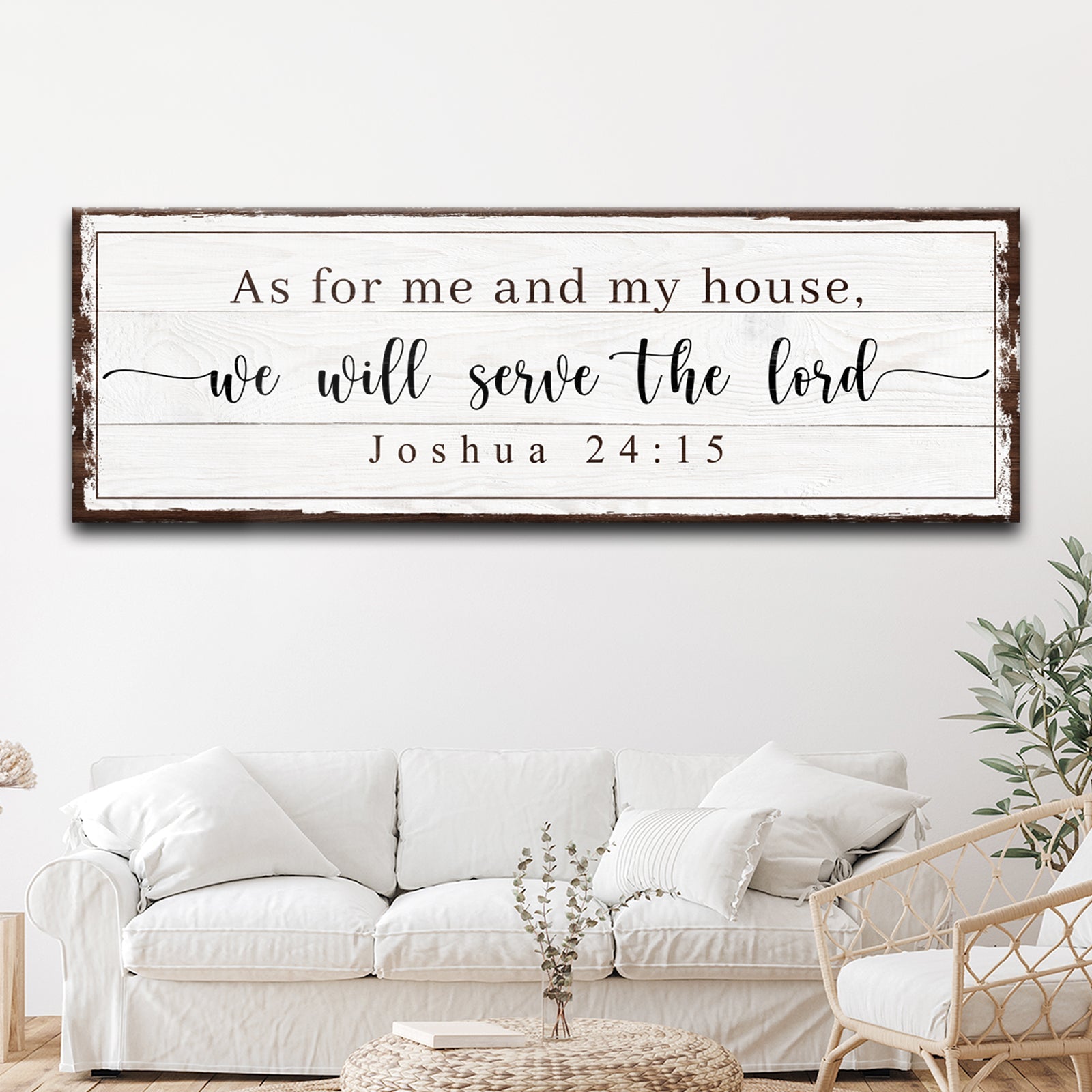 Joshua 24:15 - We Will Serve The Lord Vintage Sign VII on sale at MyriadMart