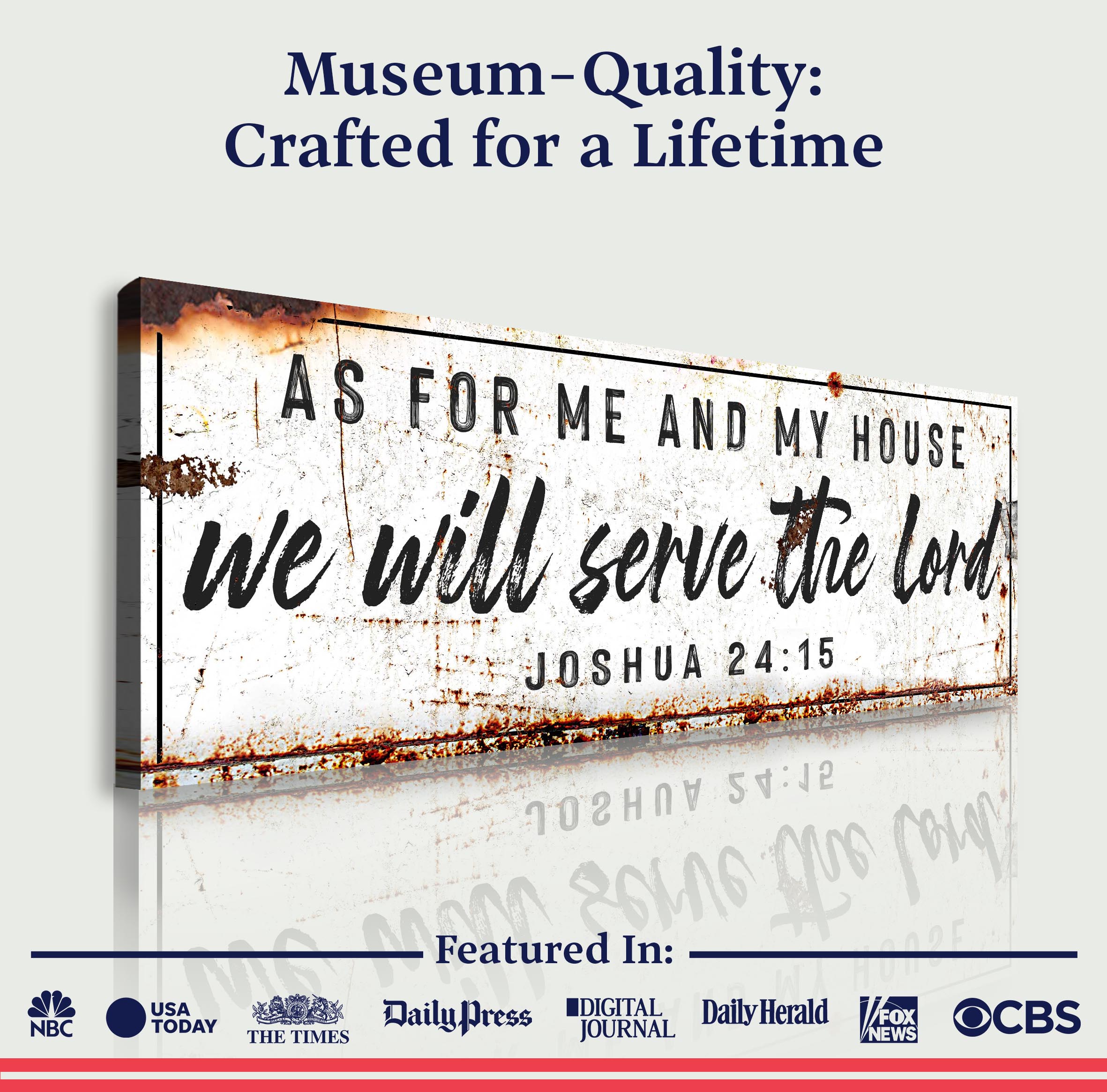 Joshua 24:15 - We Will Serve The Lord Rustic Sign on sale at MyriadMart
