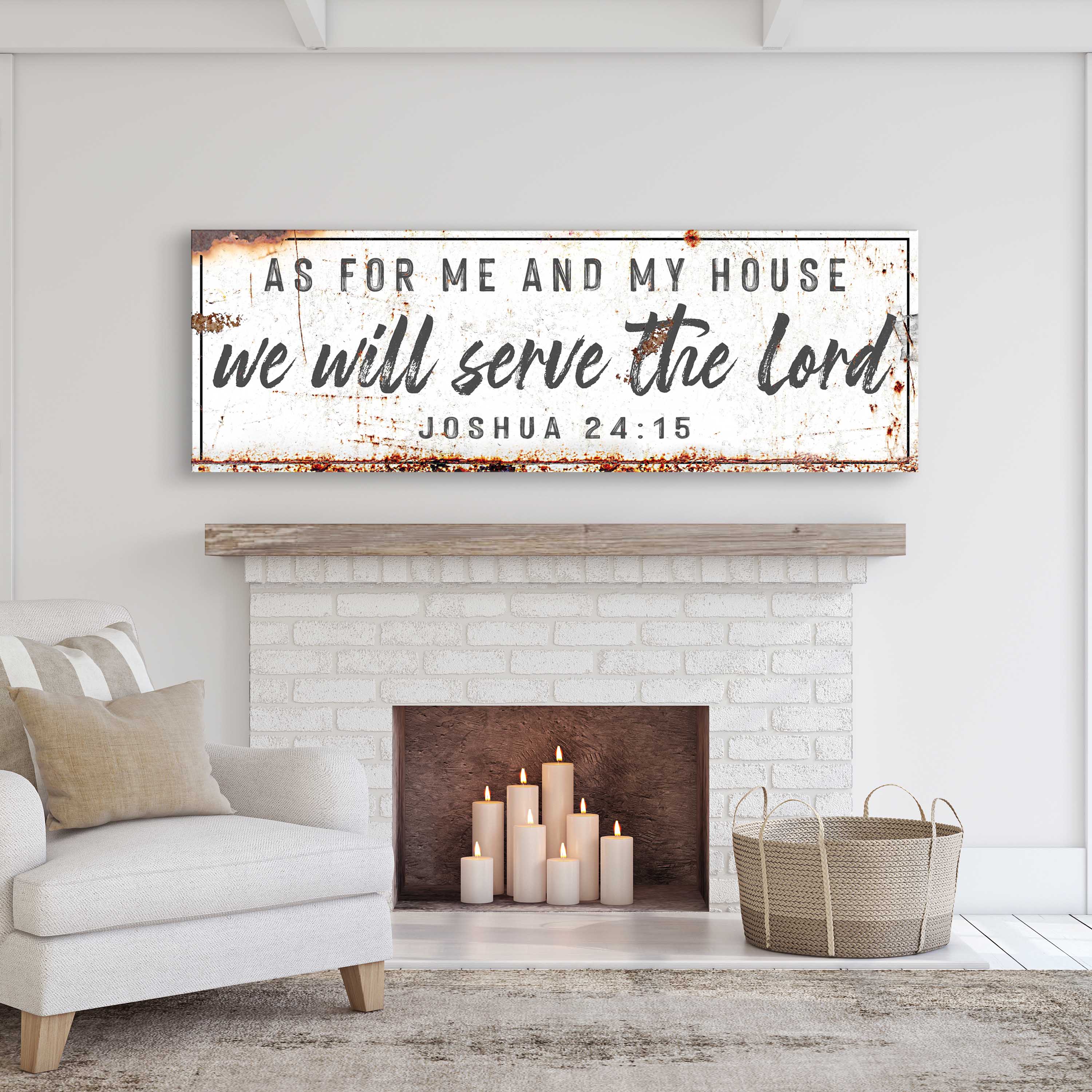 Joshua 24:15 - We Will Serve The Lord Rustic Sign on sale at MyriadMart
