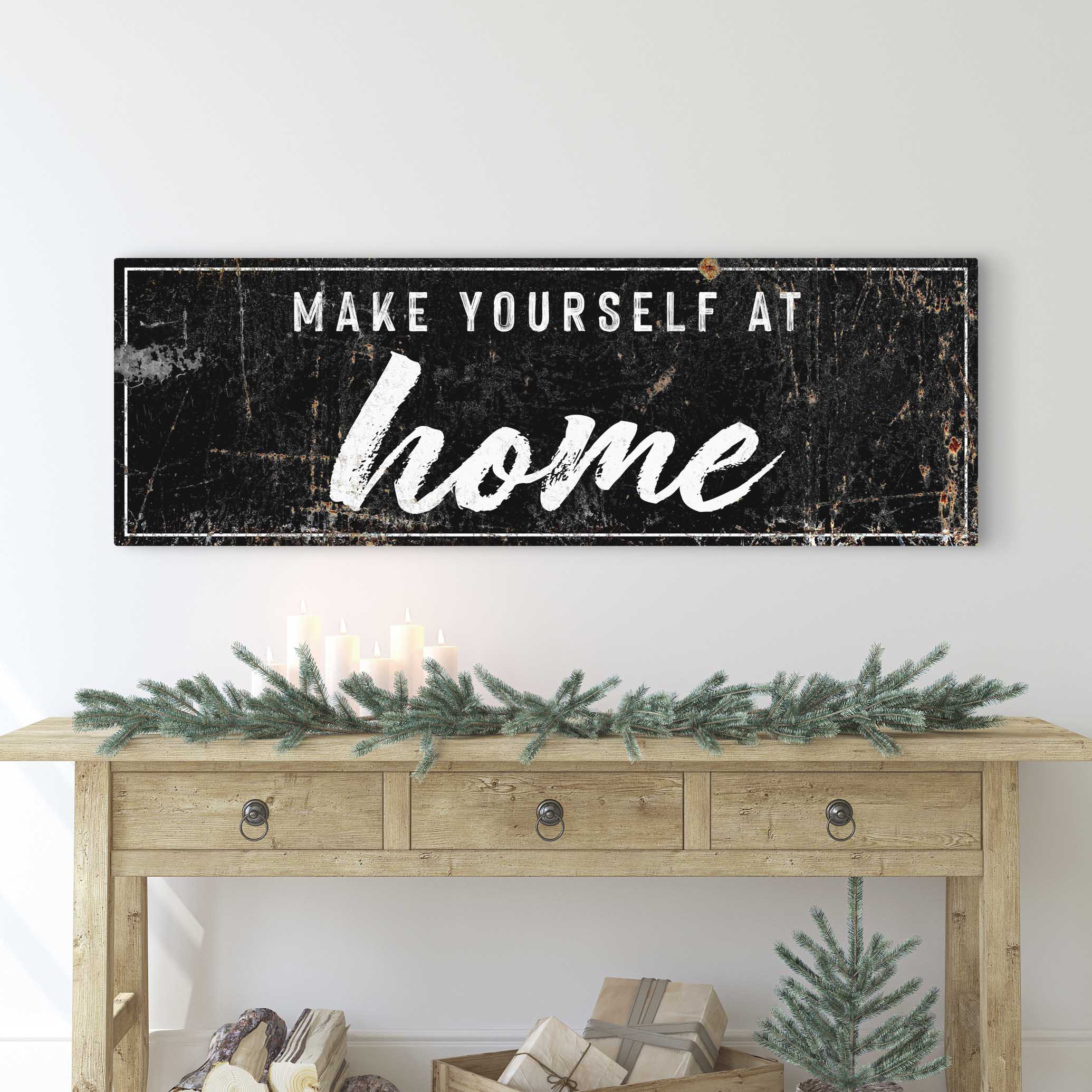 Make Yourself At Home Rustic Sign on sale at MyriadMart
