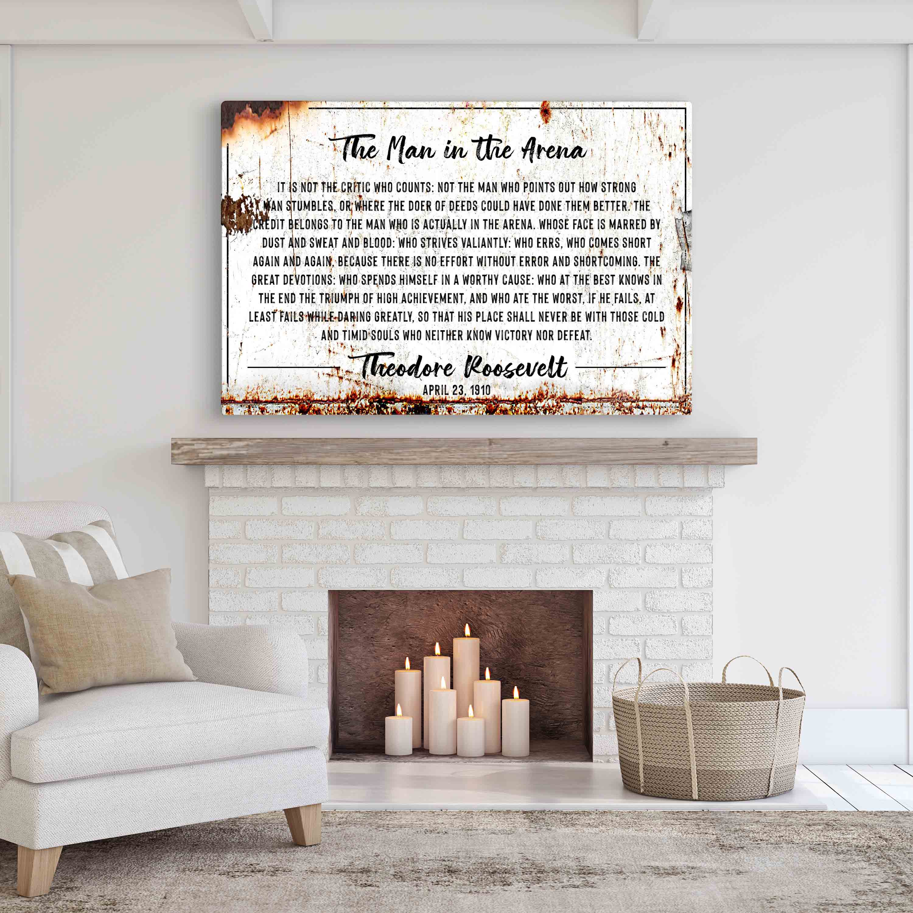 The Man In The Arena Sign III on sale at MyriadMart