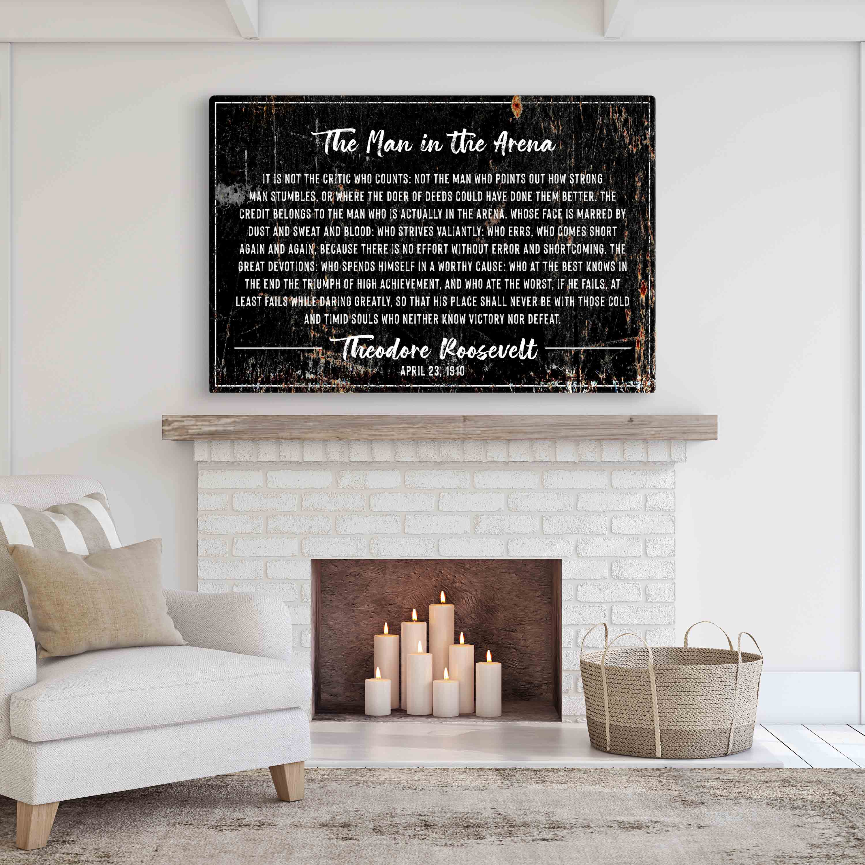 The Man In The Arena Sign III on sale at MyriadMart
