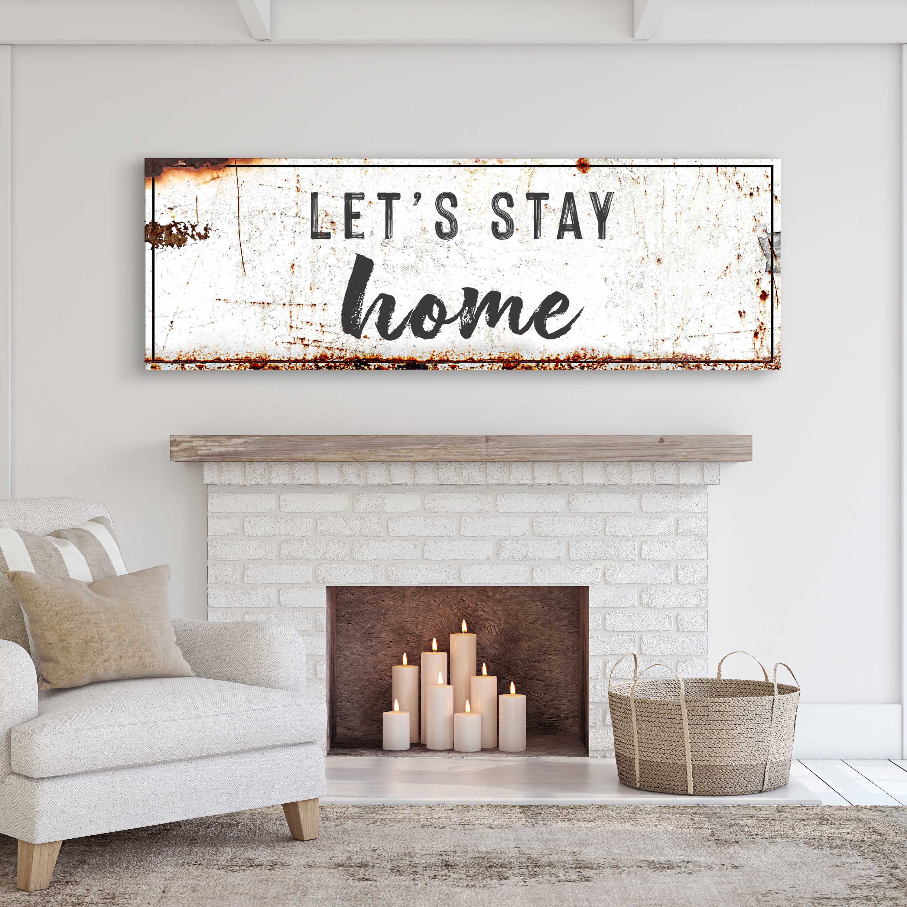Let's Stay Home Sign on sale at MyriadMart