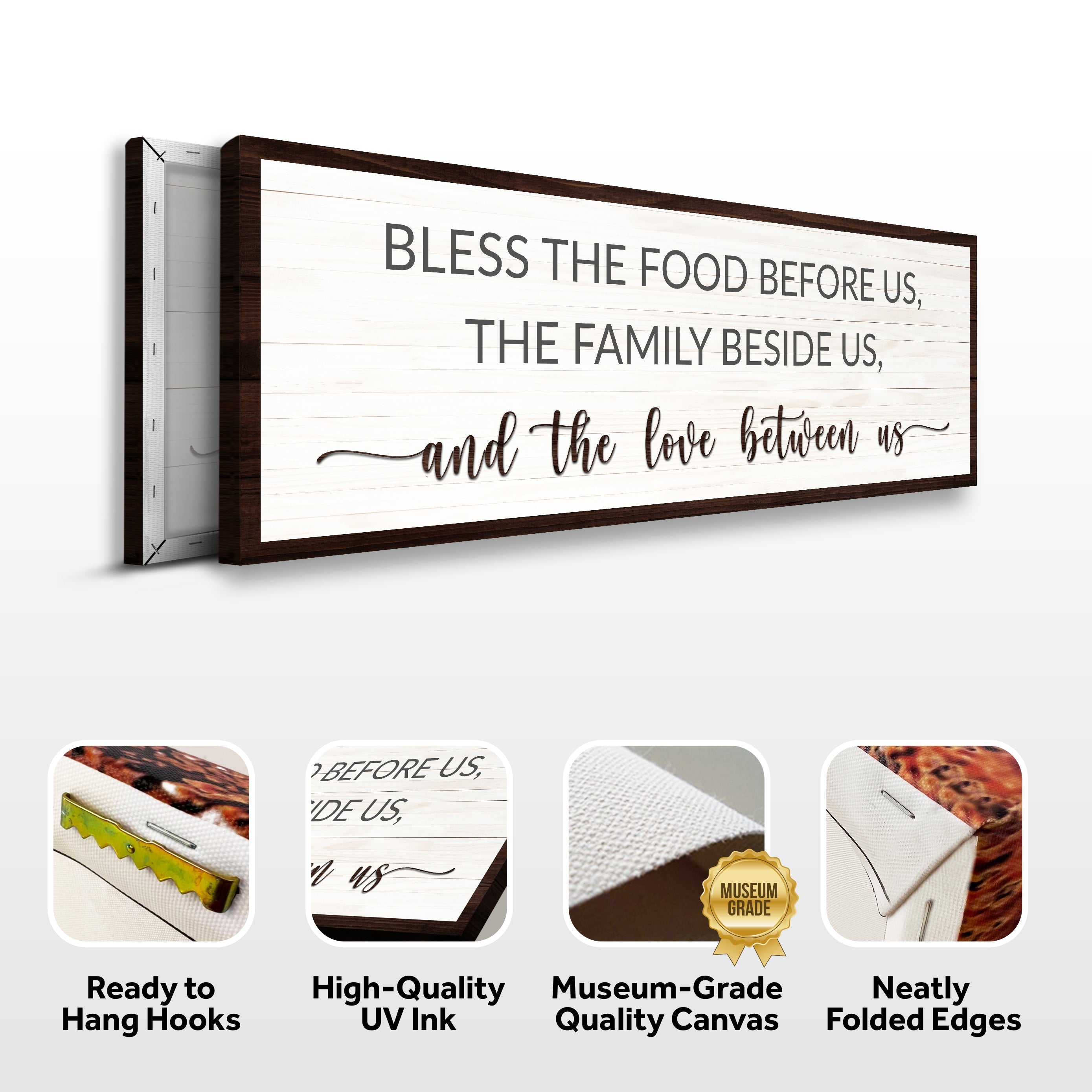 Bless The Food Before Us And The Love Between Us Sign II on sale at MyriadMart