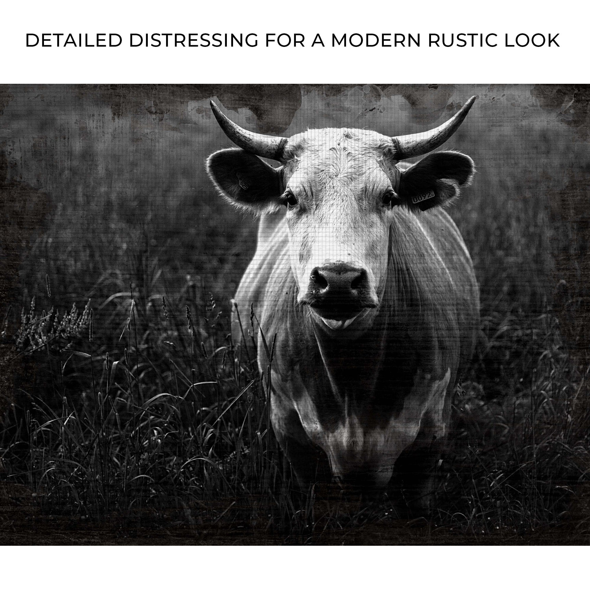 Longhorn Cattle Portrait Canvas Wall Art on sale at MyriadMart