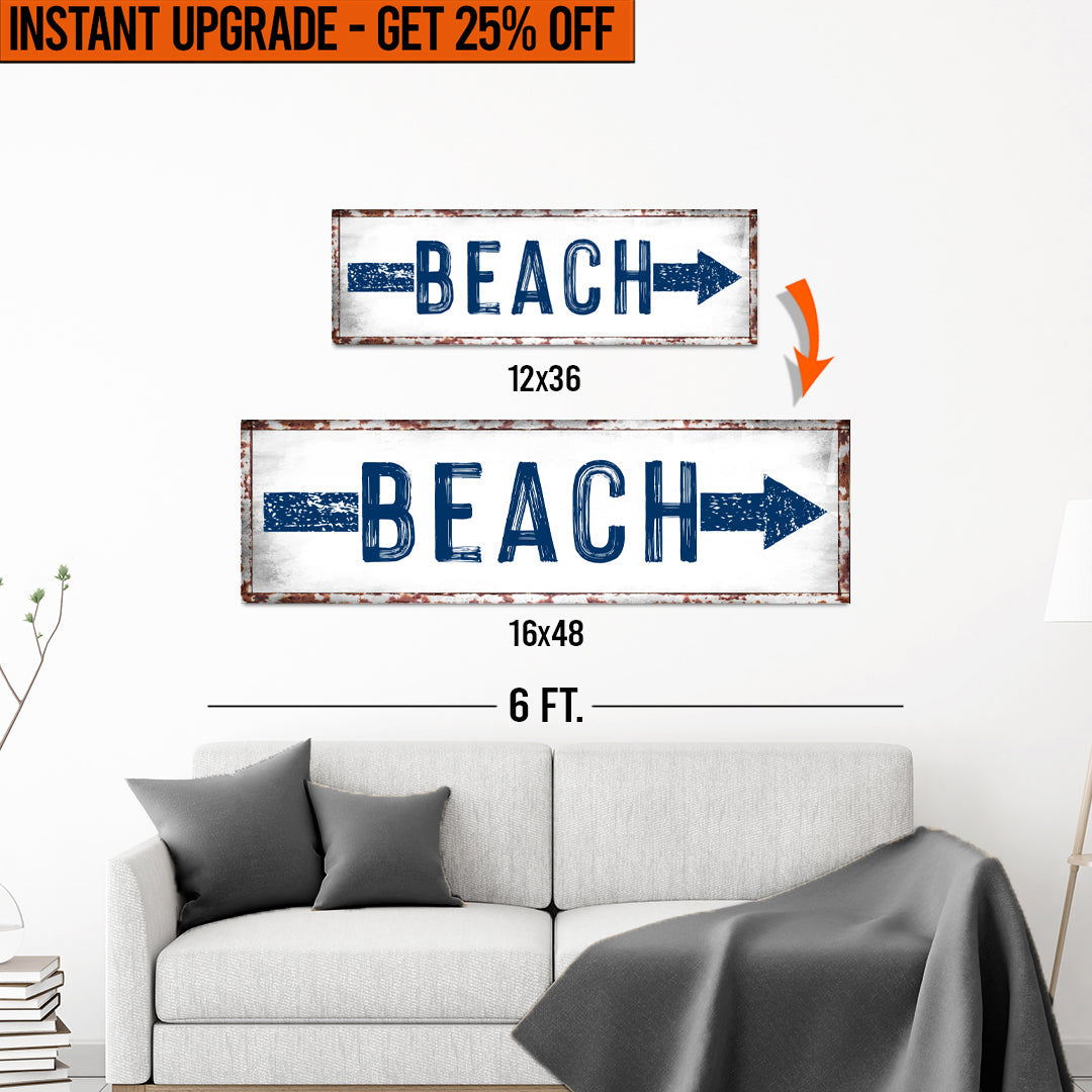 Upgrade Your 12x36 Inches 'Beach Arrow' Style 1 Canvas To 16x48 Inches on sale at MyriadMart