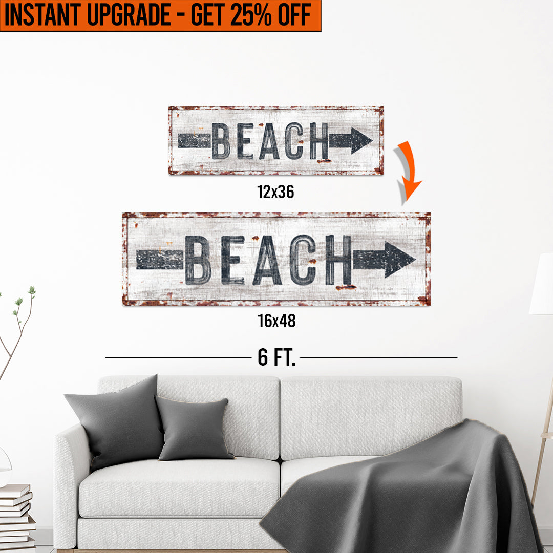 Upgrade Your 12x36 Inches 'Beach Arrow' Style 2 Canvas To 16x48 Inches on sale at MyriadMart