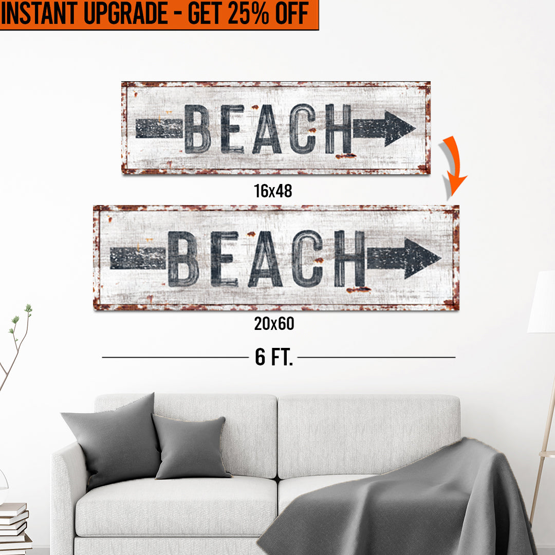 Upgrade Your 16x48 Inches 'Beach Arrow' Style 2 Canvas To 20x60 Inches on sale at MyriadMart