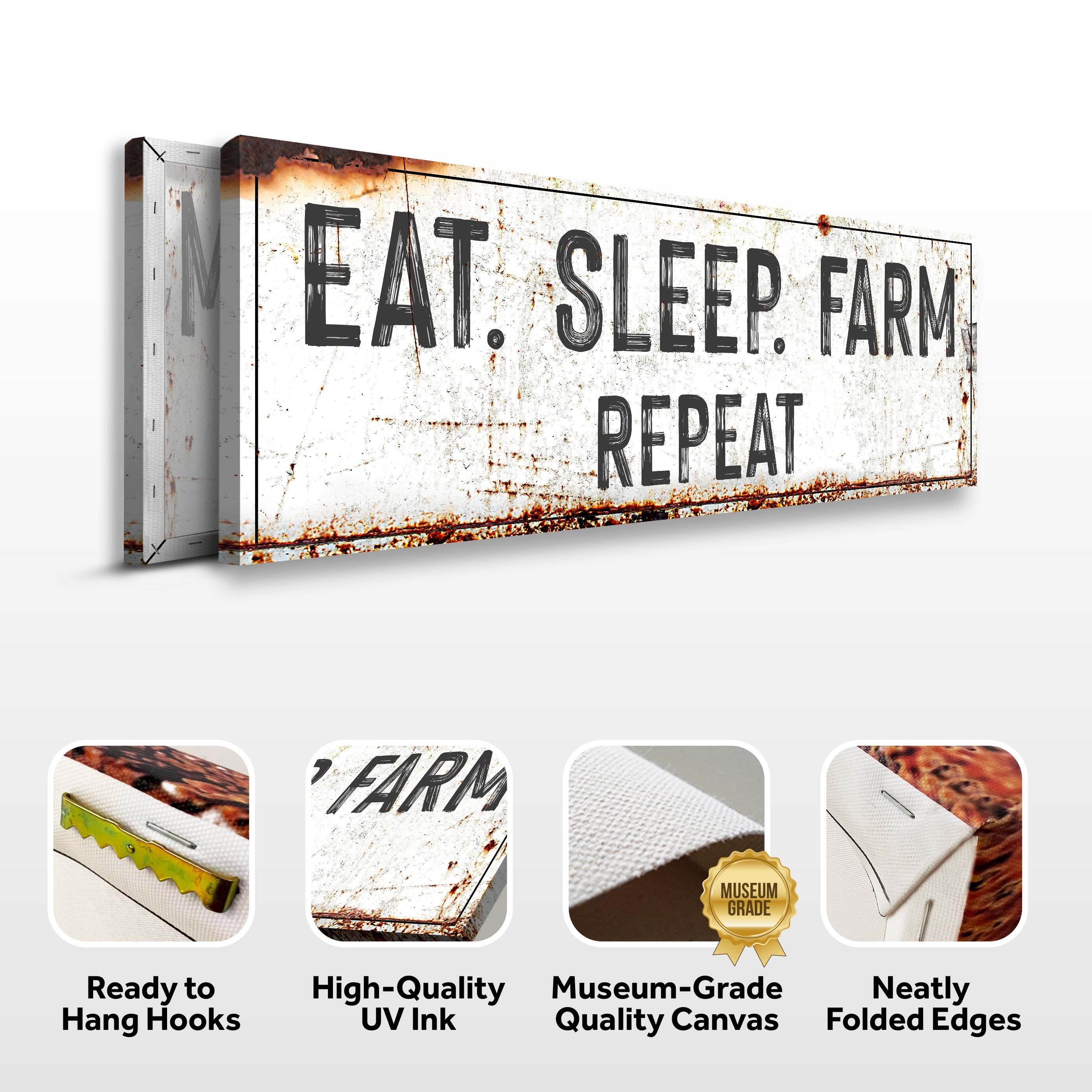Eat Sleep Farm Repeat Sign on sale at MyriadMart