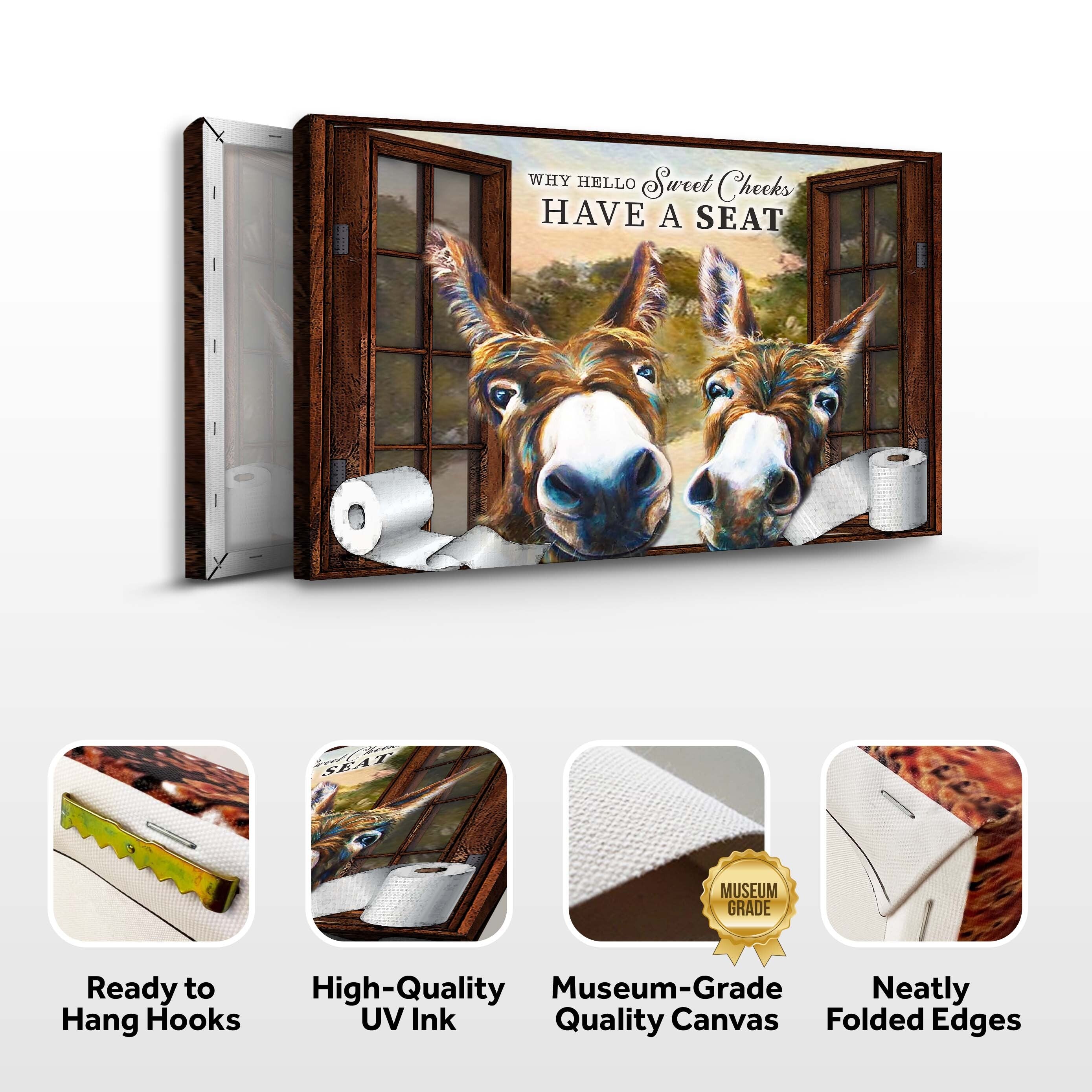 Have A Seat Sweet Cheeks Bathroom Sign on sale at MyriadMart