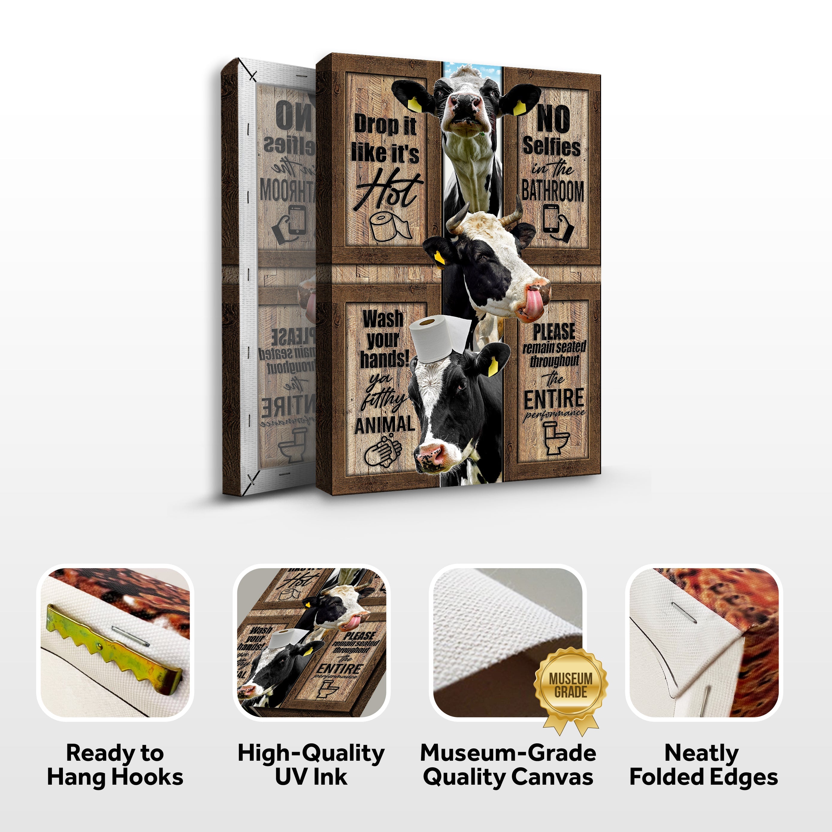 Cow Bathroom Rules Sign II on sale at MyriadMart