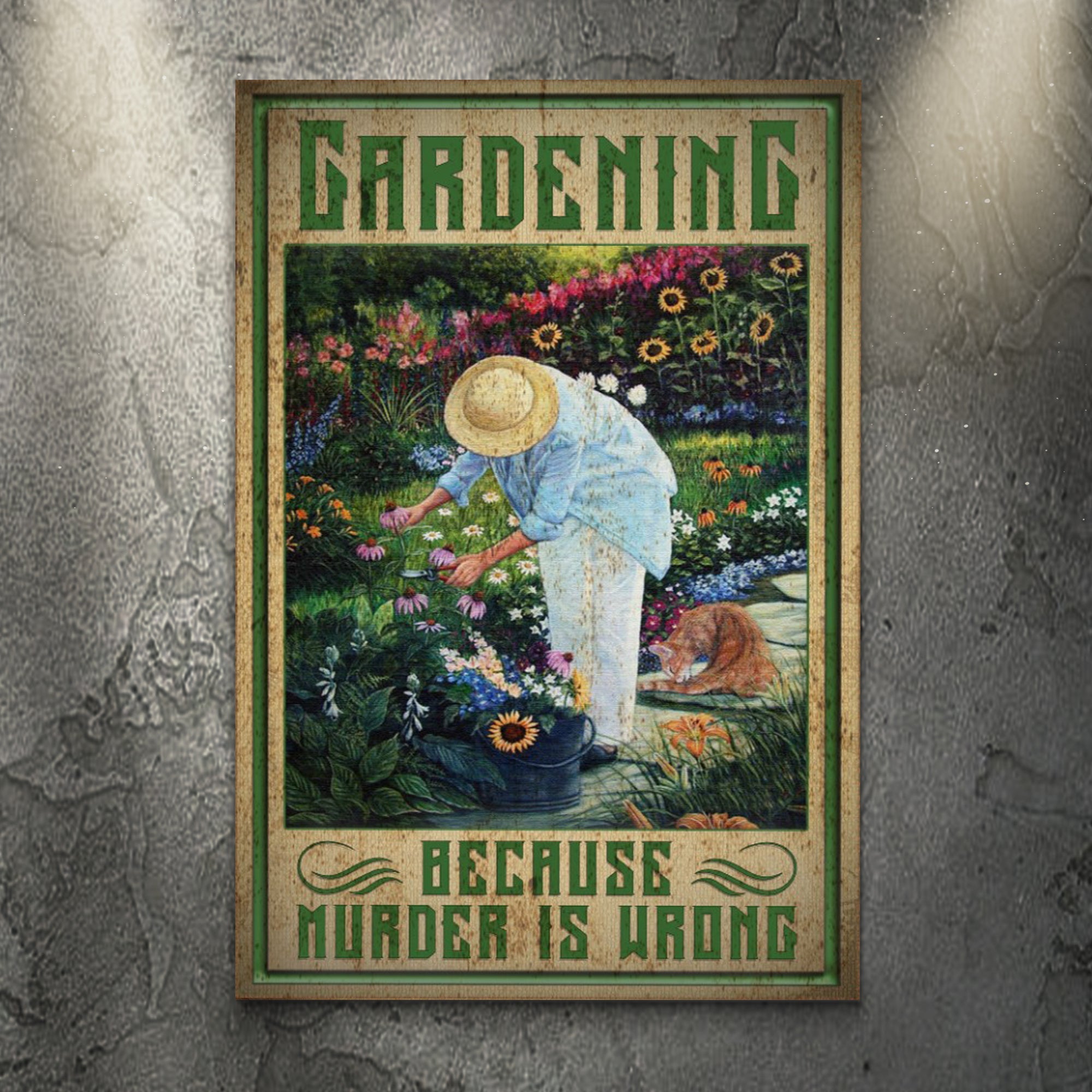 Gardening Because Murder Is Wrong Sign on sale at MyriadMart