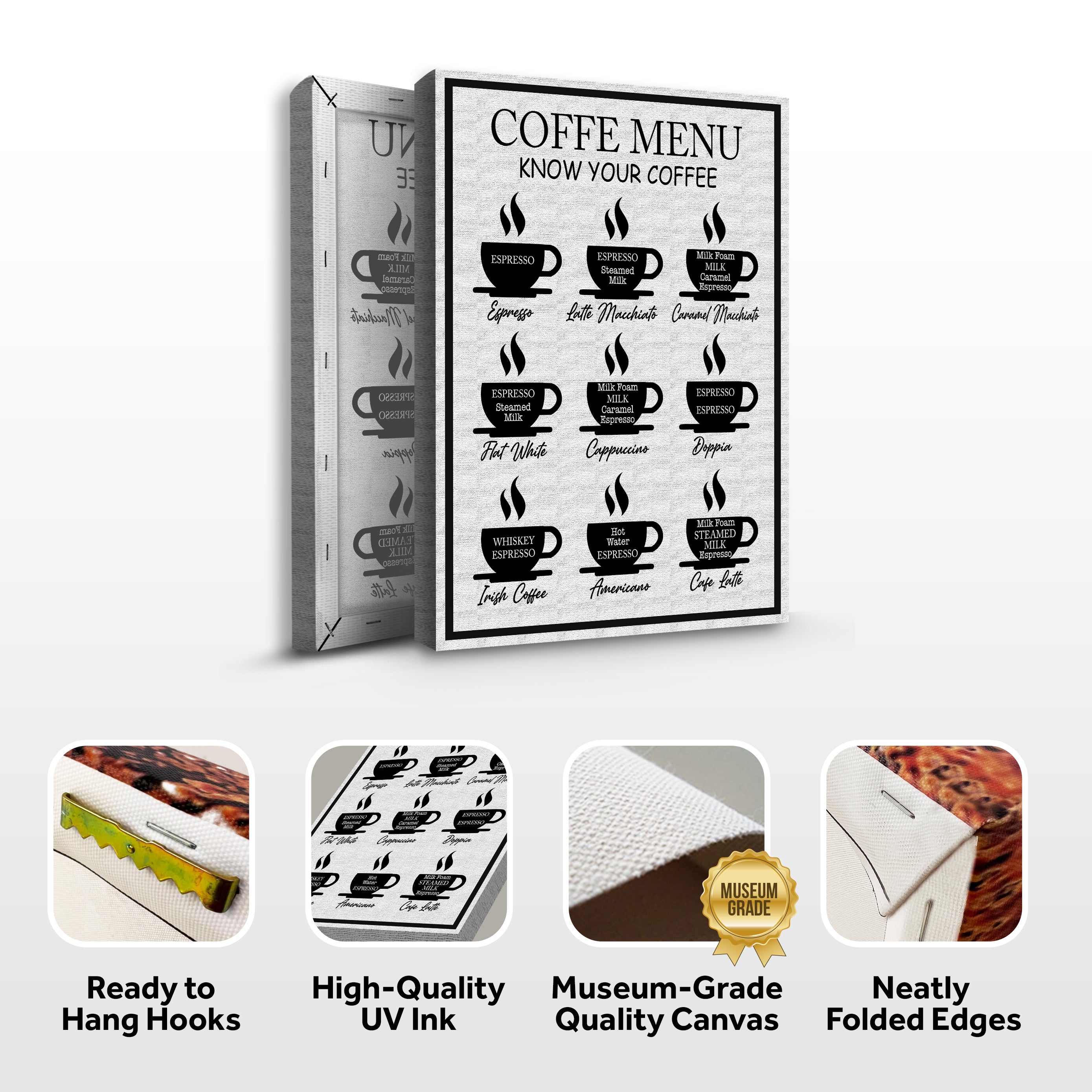 Coffee Menu Know Your Coffee Sign II on sale at MyriadMart