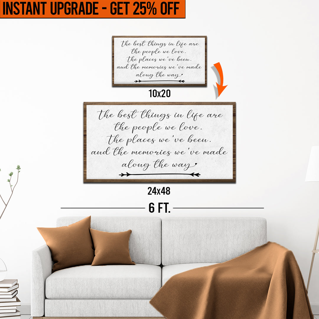 Upgrade Your 20x10 Inches 'The Best Things In Life II' Style 1 Canvas To 48x24 Inches on sale at MyriadMart