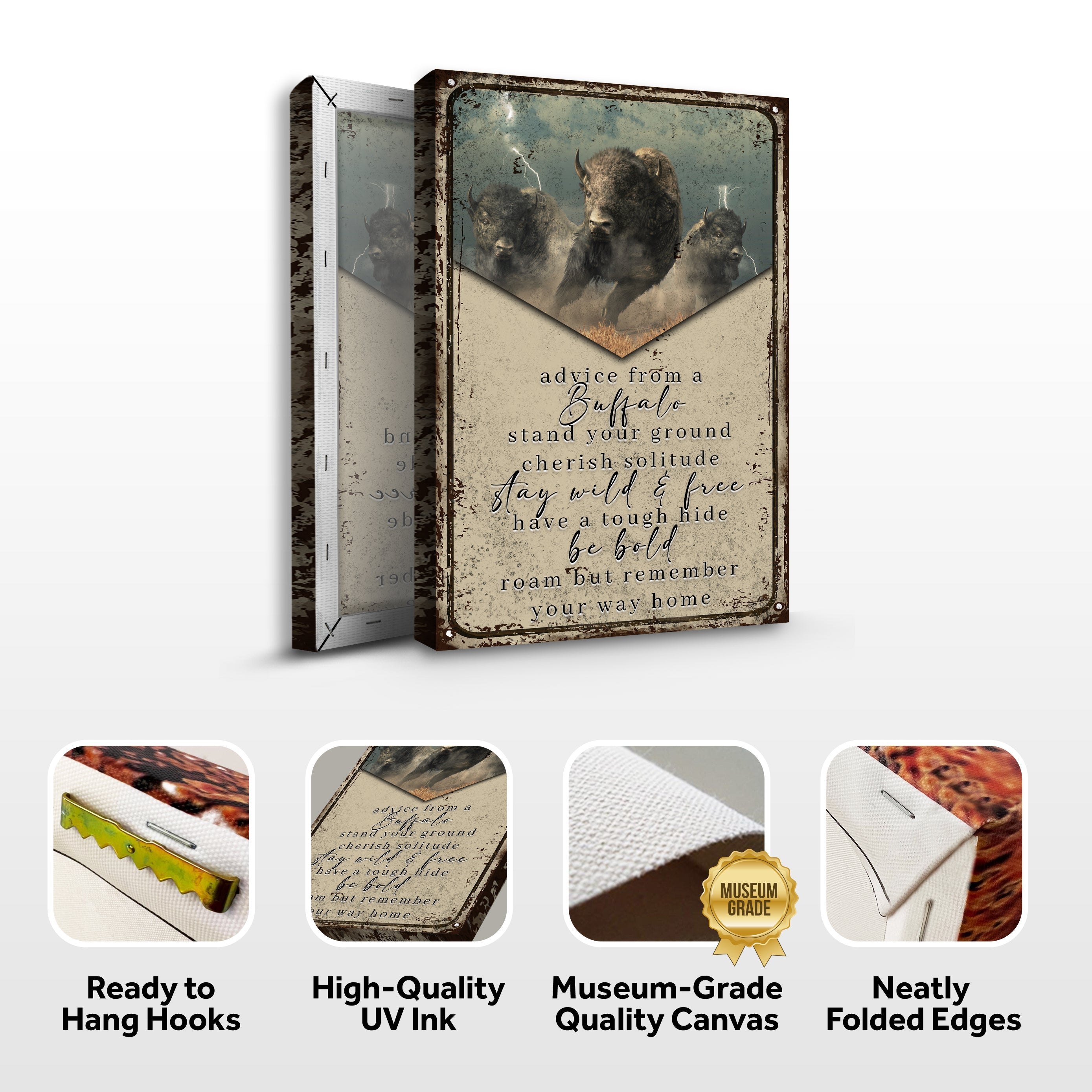 Advice From A Buffalo Sign on sale at MyriadMart