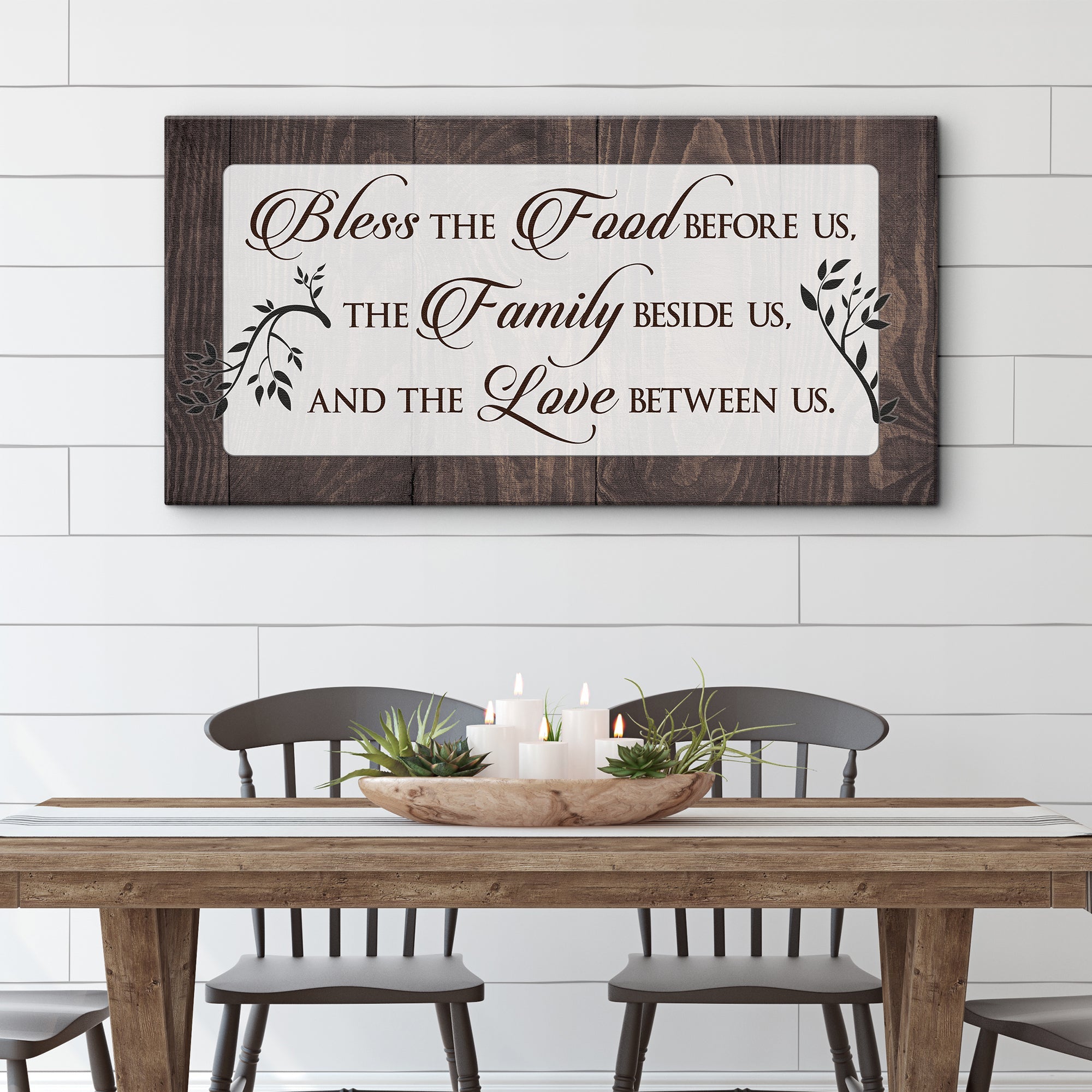 Bless The Food Before Us And The Love Between Us Sign IV on sale at MyriadMart