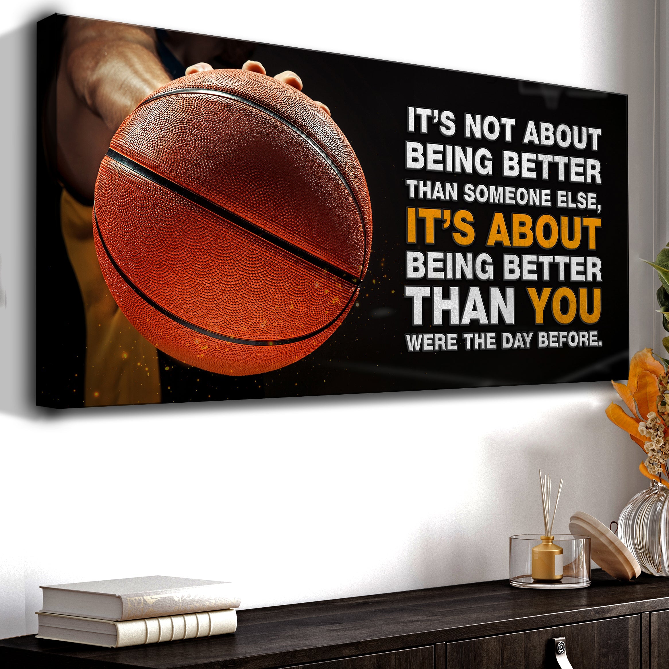 It's Not About Being Better Sports Quote Sign II on sale at MyriadMart