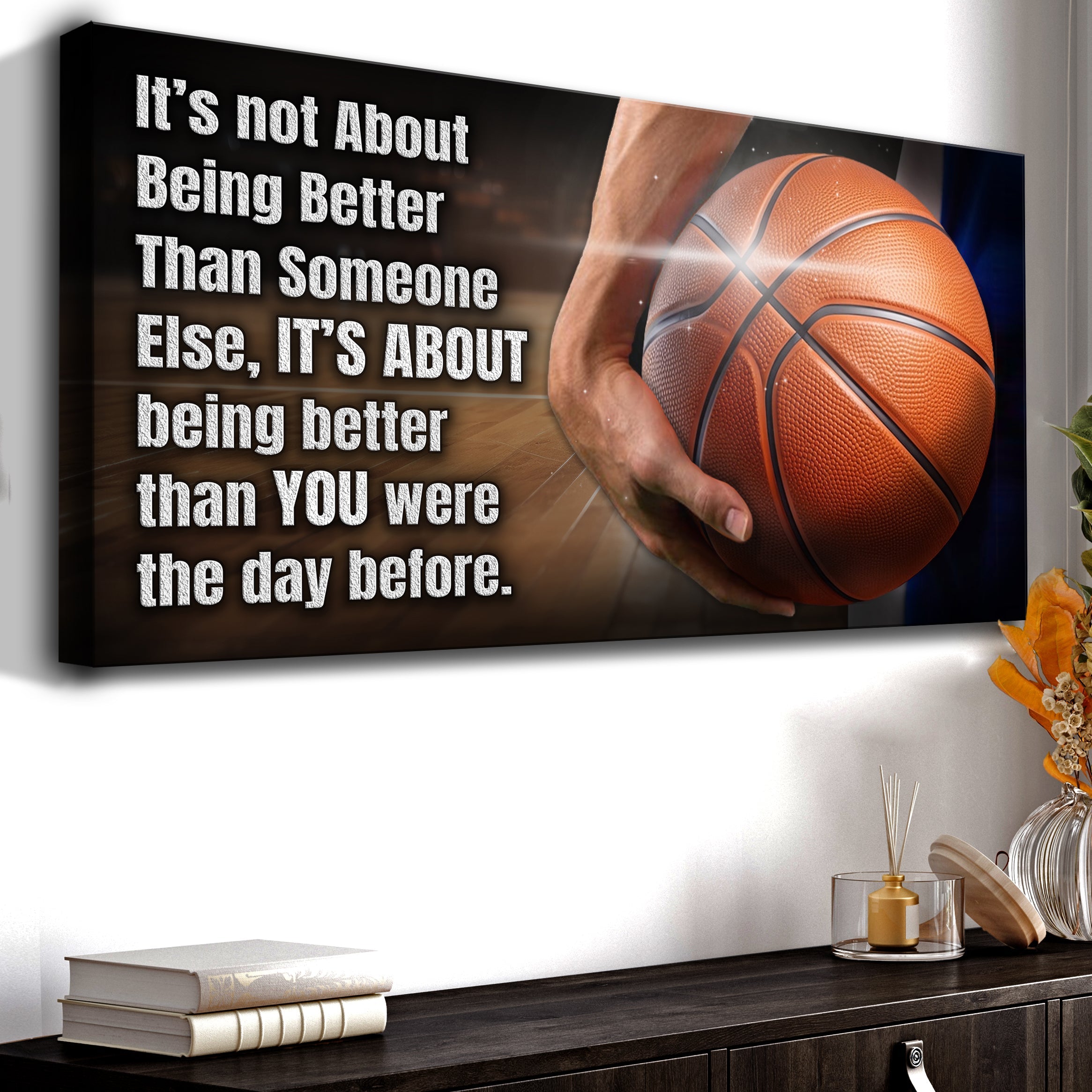 It's Not About Being Better Sports Quote Sign III on sale at MyriadMart