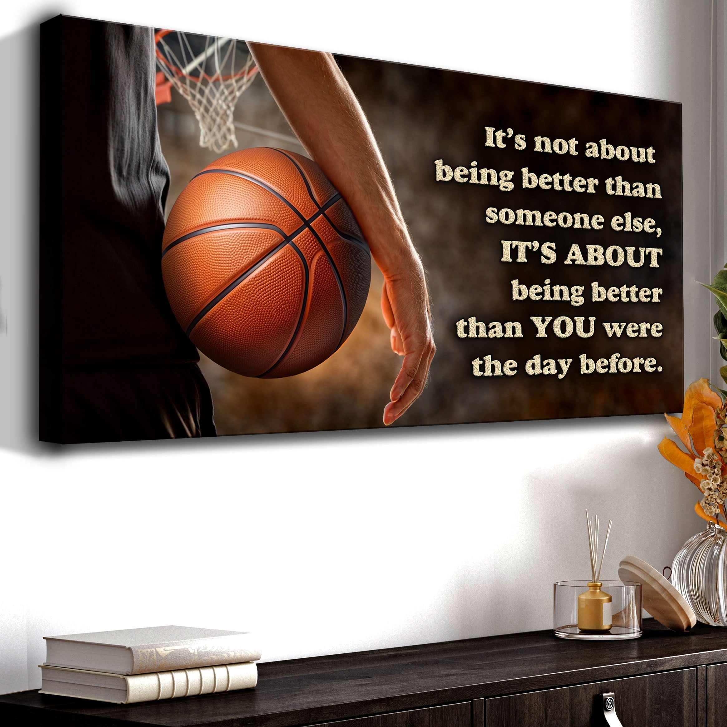 It's Not About Being Better Sports Quote Sign IV on sale at MyriadMart