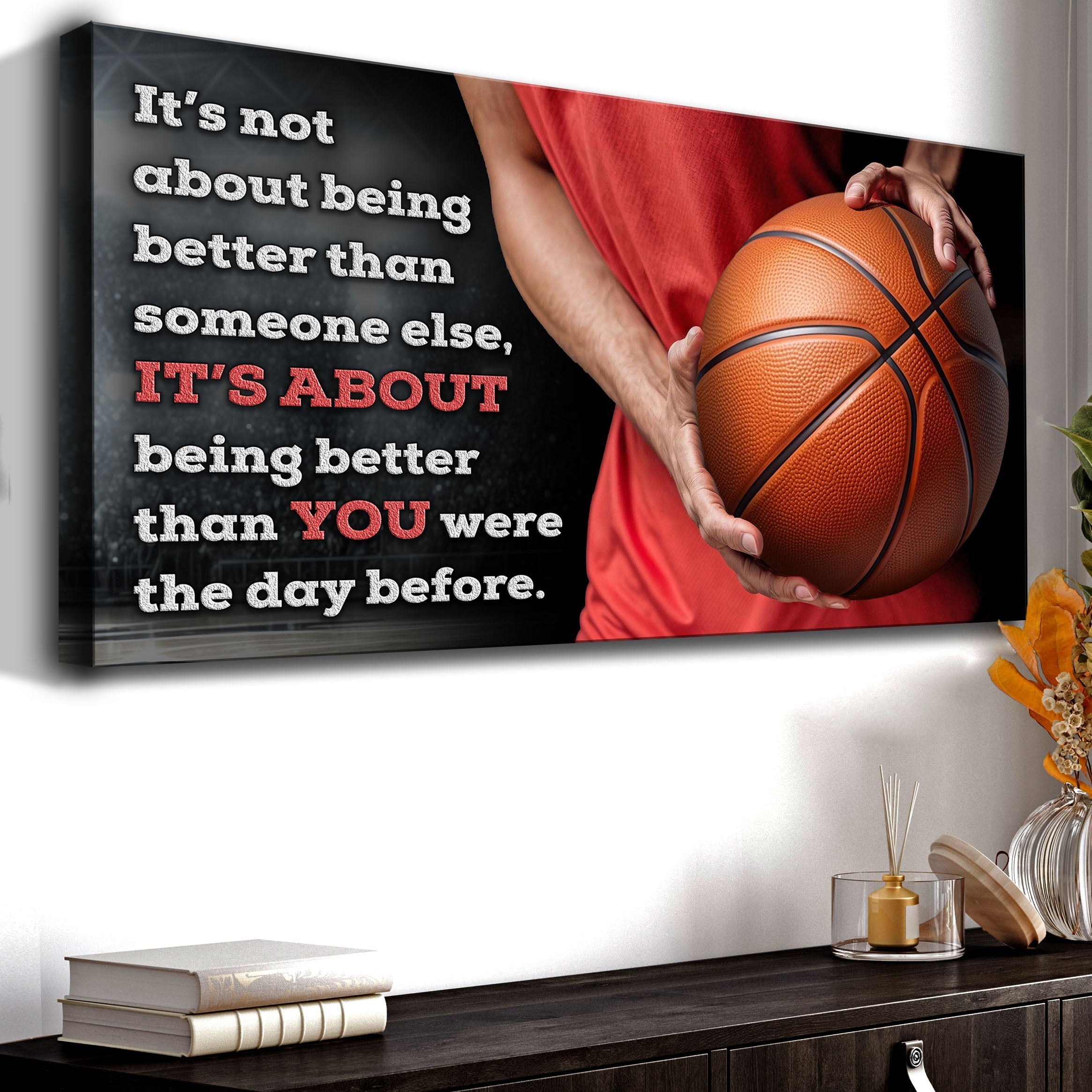 It's Not About Being Better Sports Quote Sign V on sale at MyriadMart