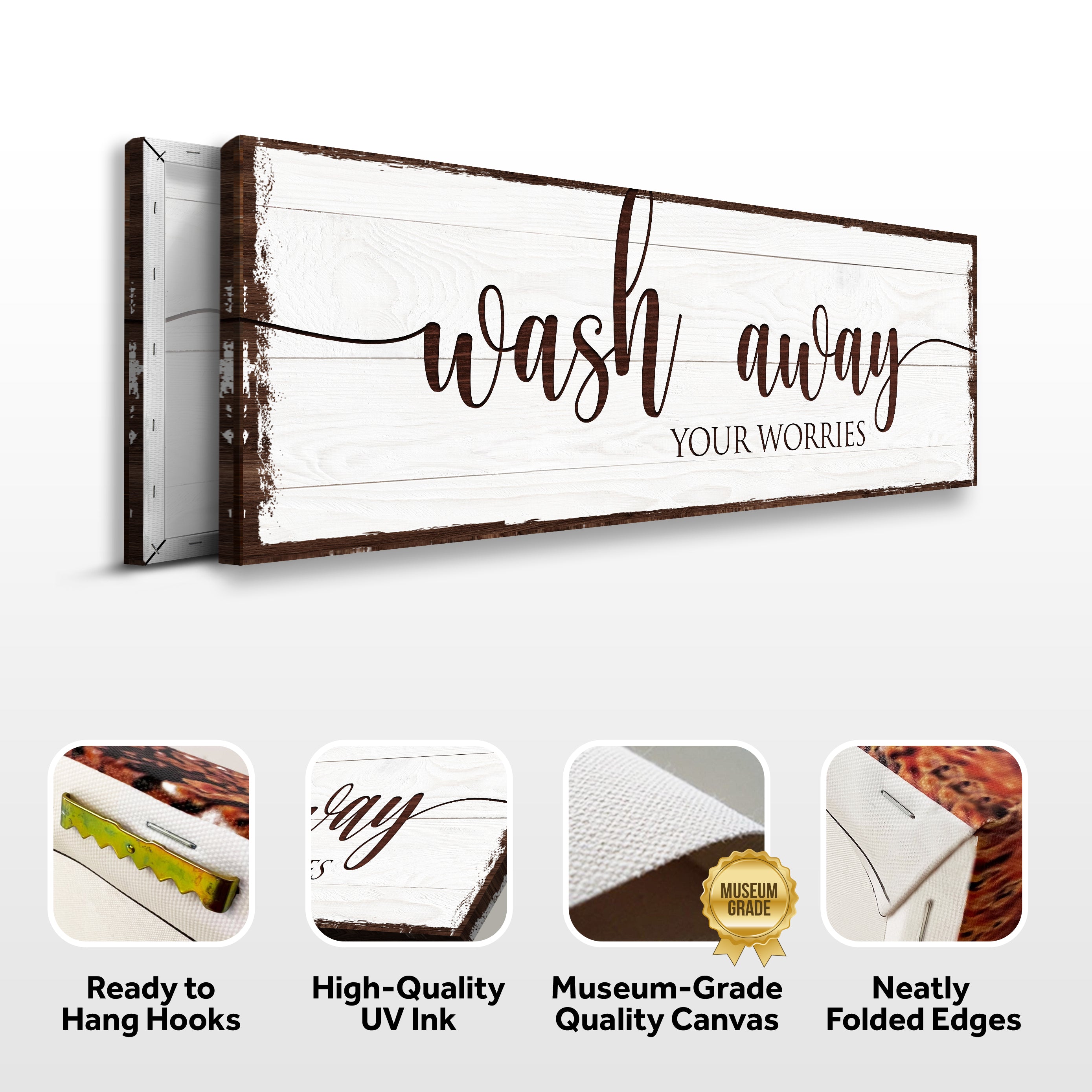 Wash Away Your Worries Bathroom Sign on sale at MyriadMart